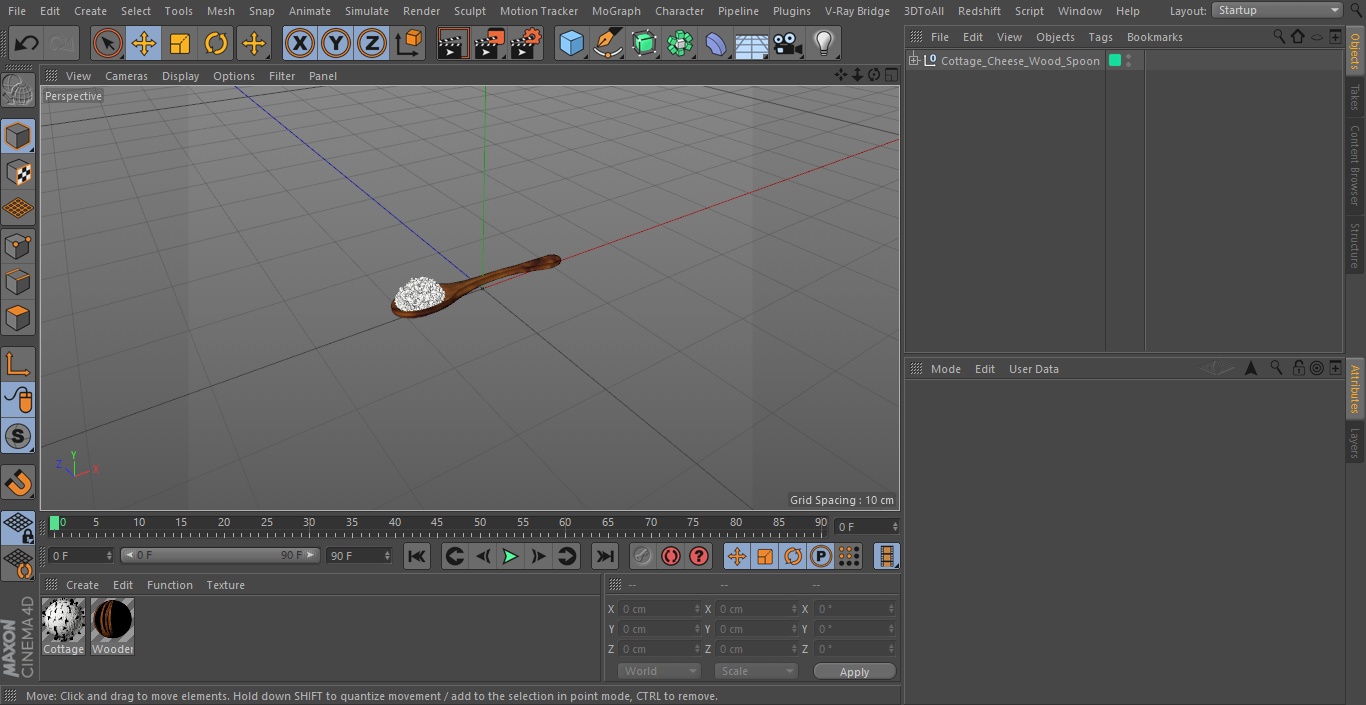 3D model Cottage Cheese Wood Spoon