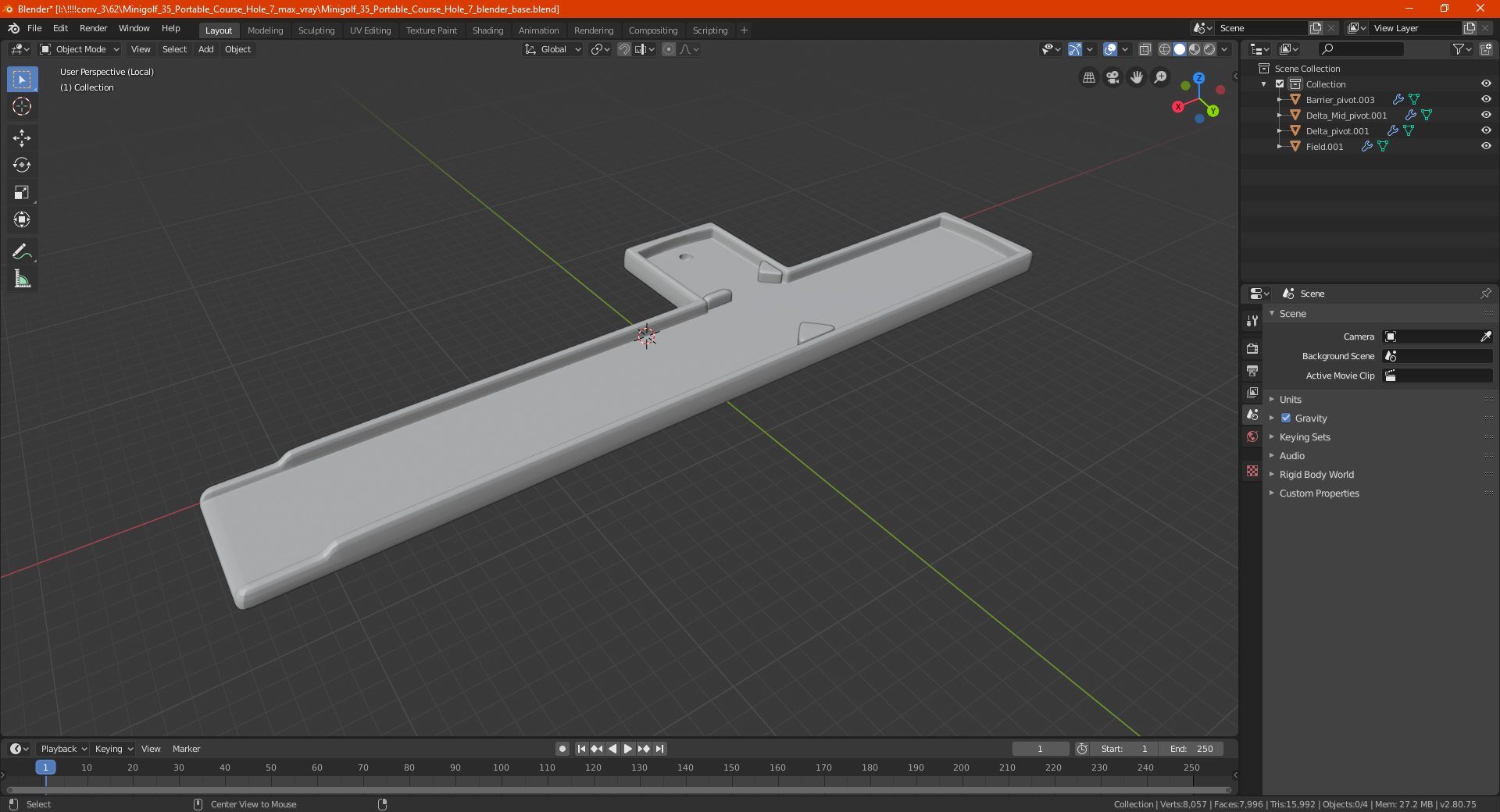Minigolf 35 Portable Course Hole 7 3D model
