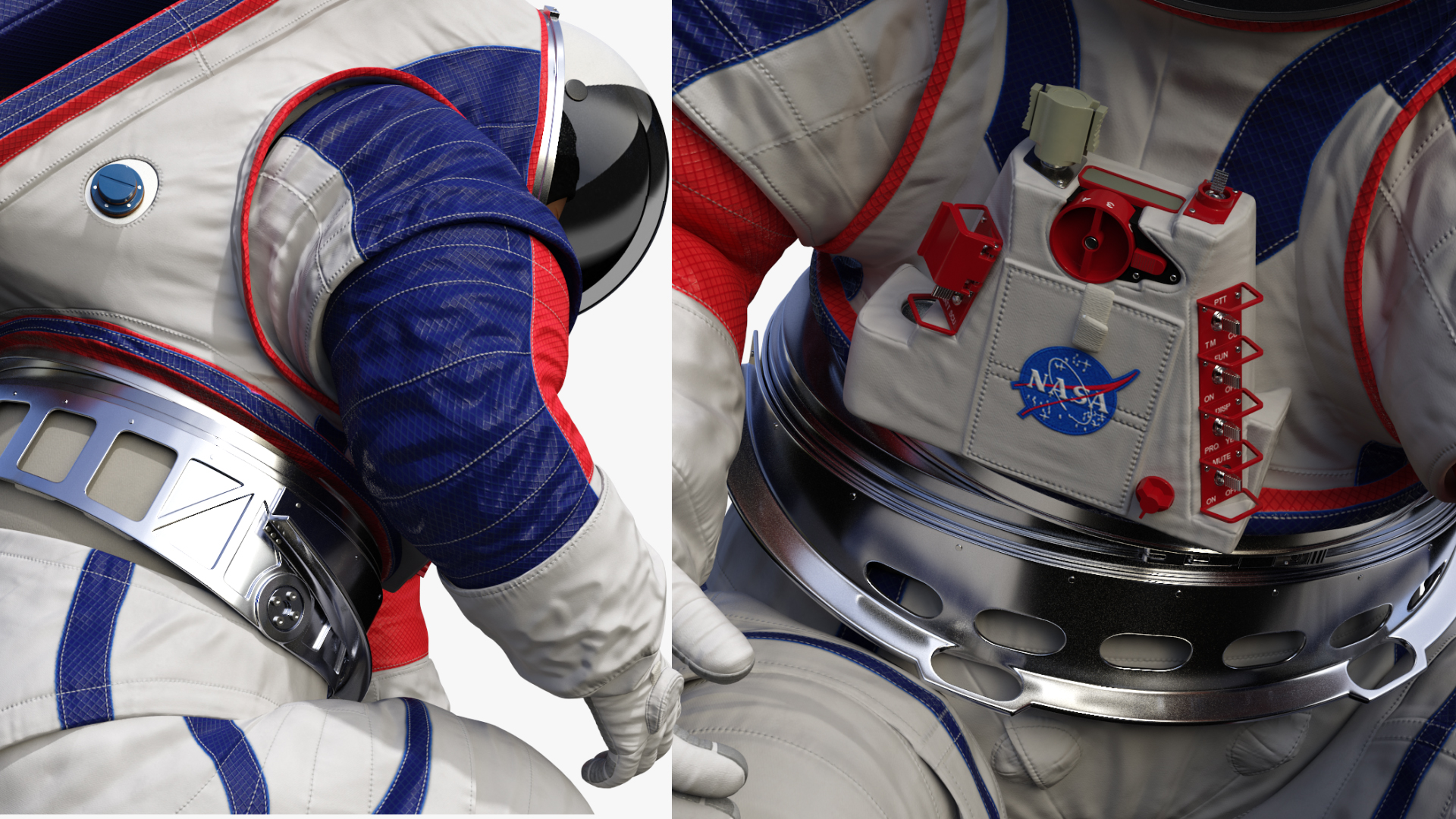 Female Astronaut Spacesuit NASA xEMU Working Pose 3D model