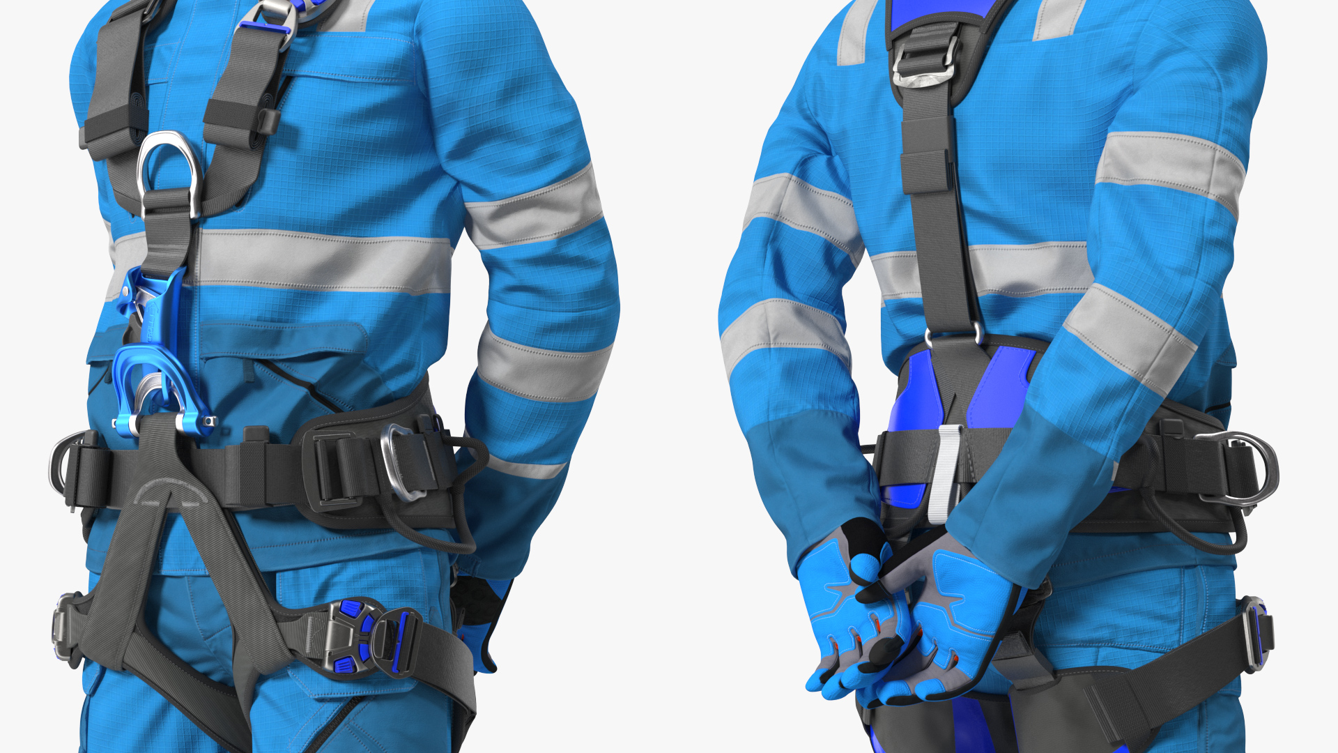 High Altitude Alpinist Worker Waiting Pose 3D