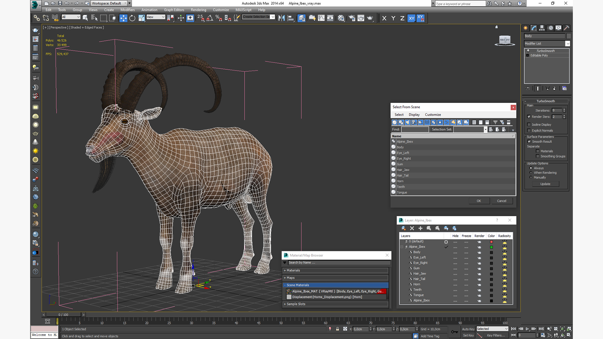 3D Alpine Ibex