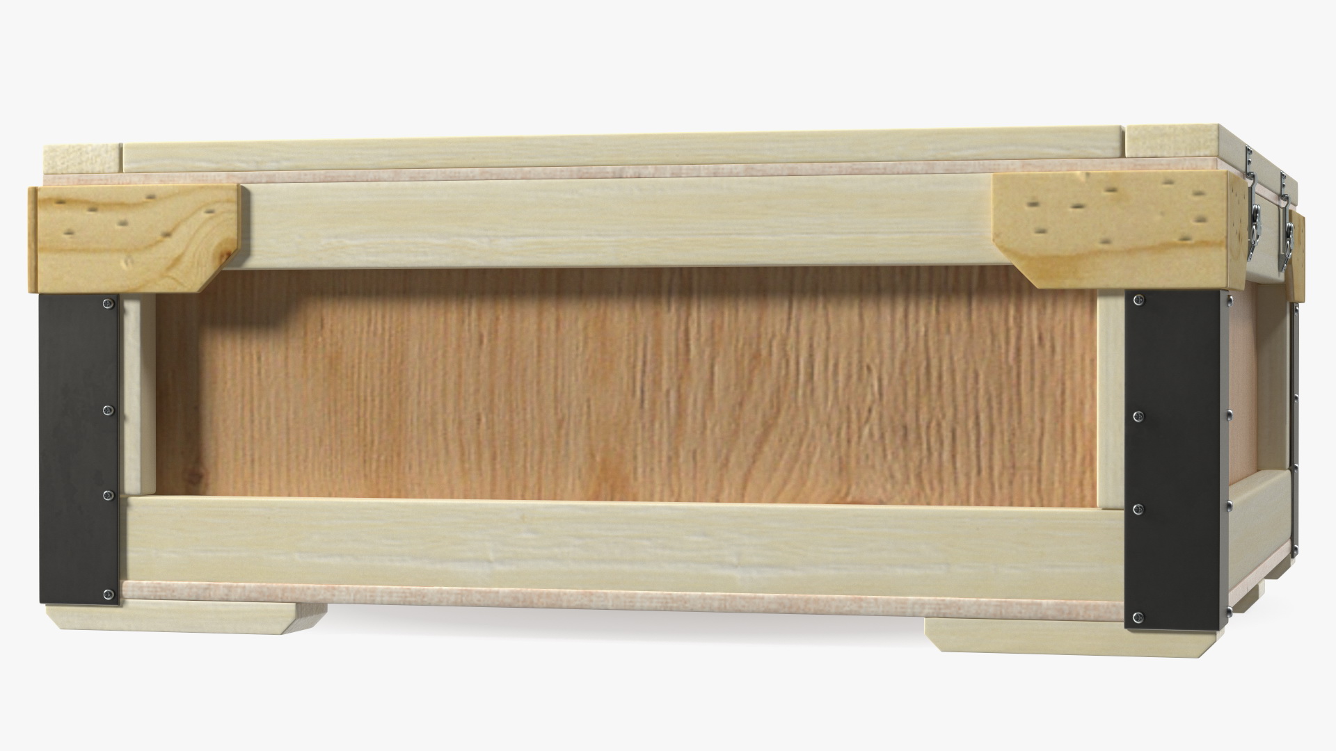 3D Flat Wooden Shipping Crate