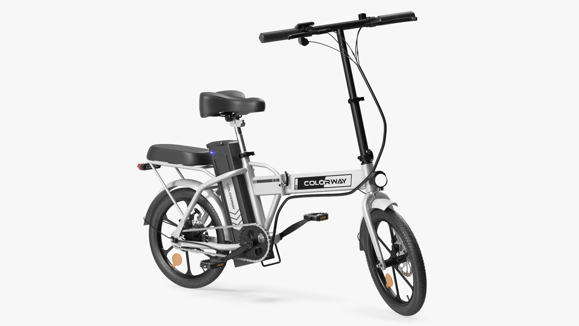 3D Electric Foldable E-Bicycle Colorway White Rigged for Maya model