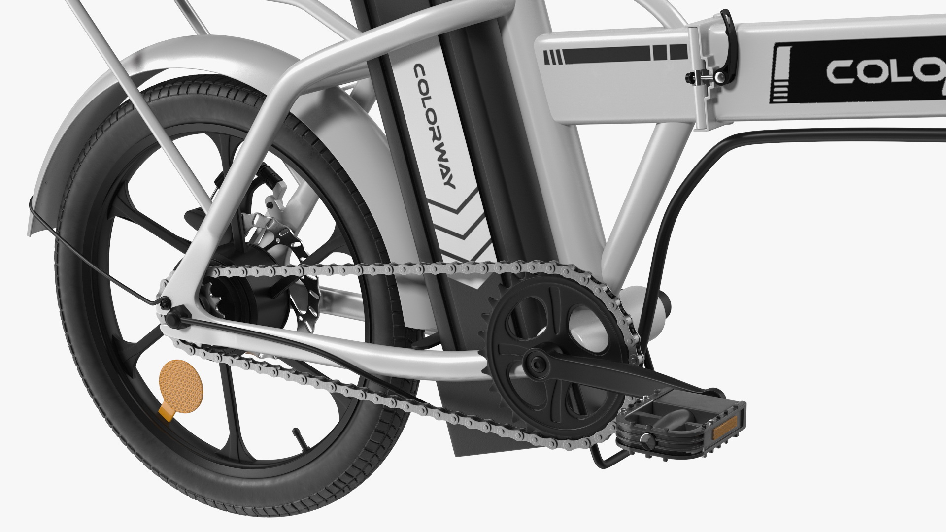 3D Electric Foldable E-Bicycle Colorway White Rigged for Maya model