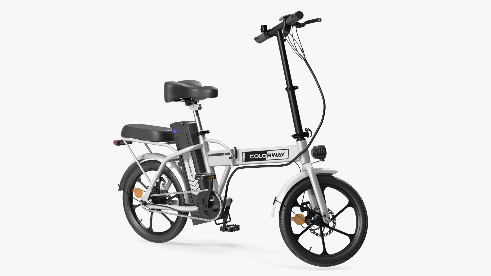 3D Electric Foldable E-Bicycle Colorway White Rigged for Maya model