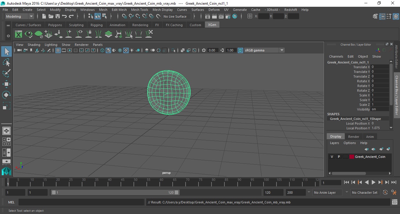 3D Greek Ancient Coin model