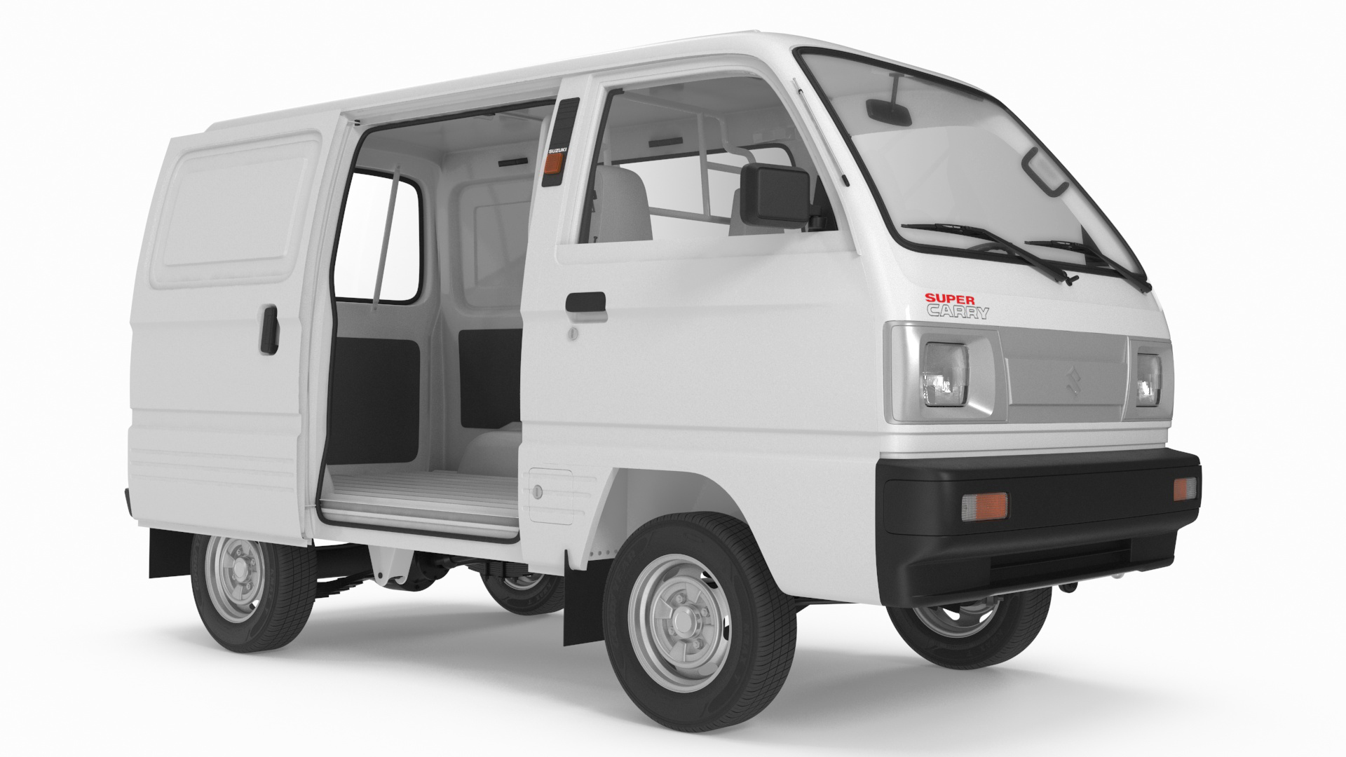 3D model Suzuki Super Carry Van White Rigged