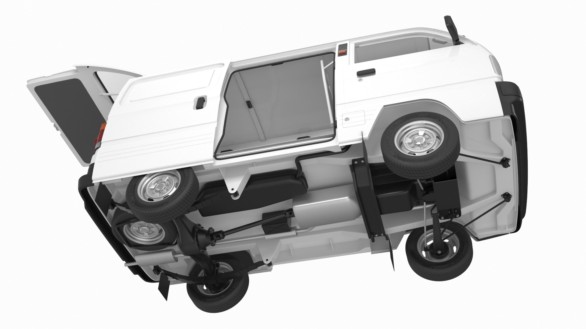 3D model Suzuki Super Carry Van White Rigged