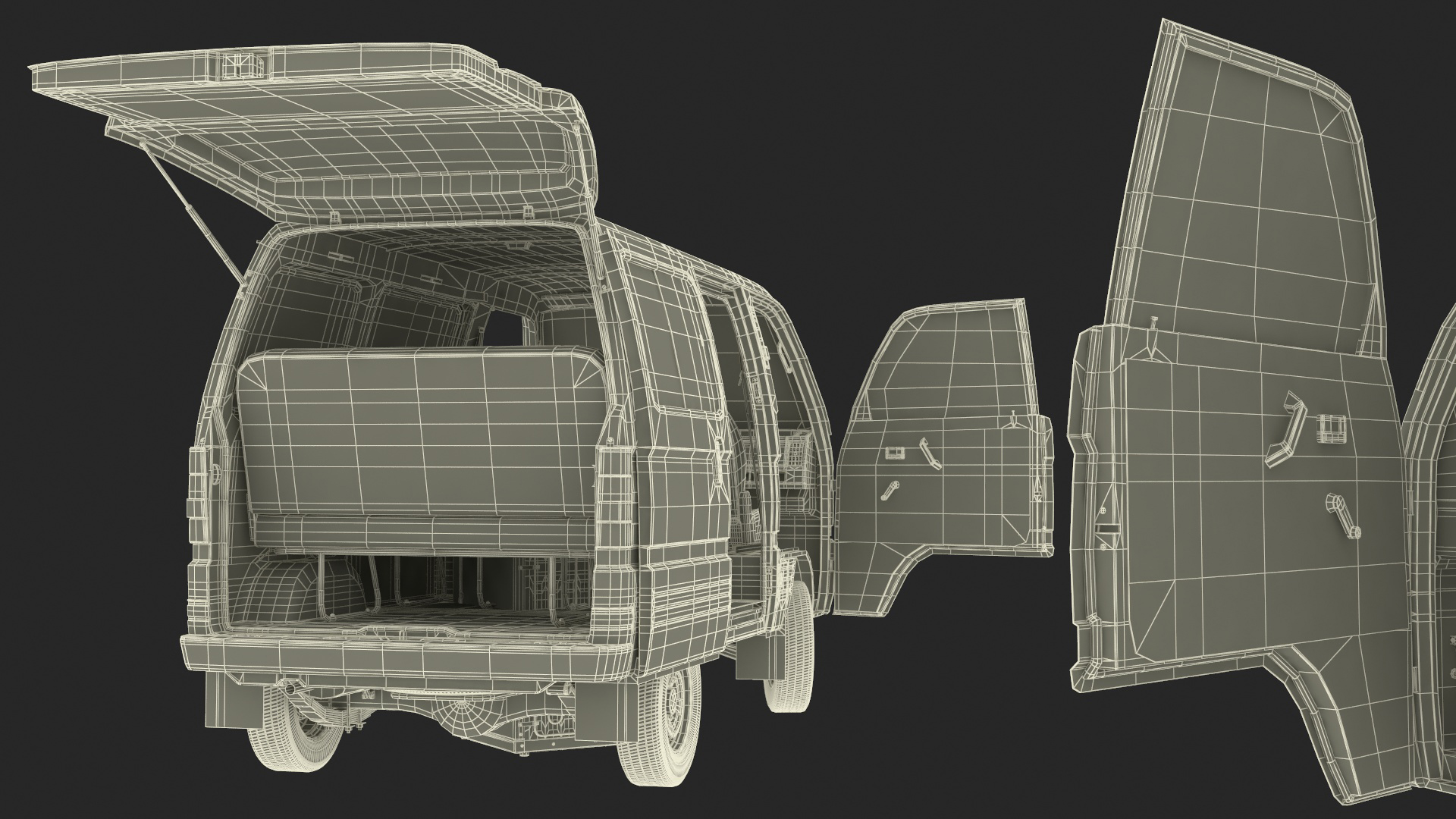 3D model Suzuki Super Carry Van White Rigged