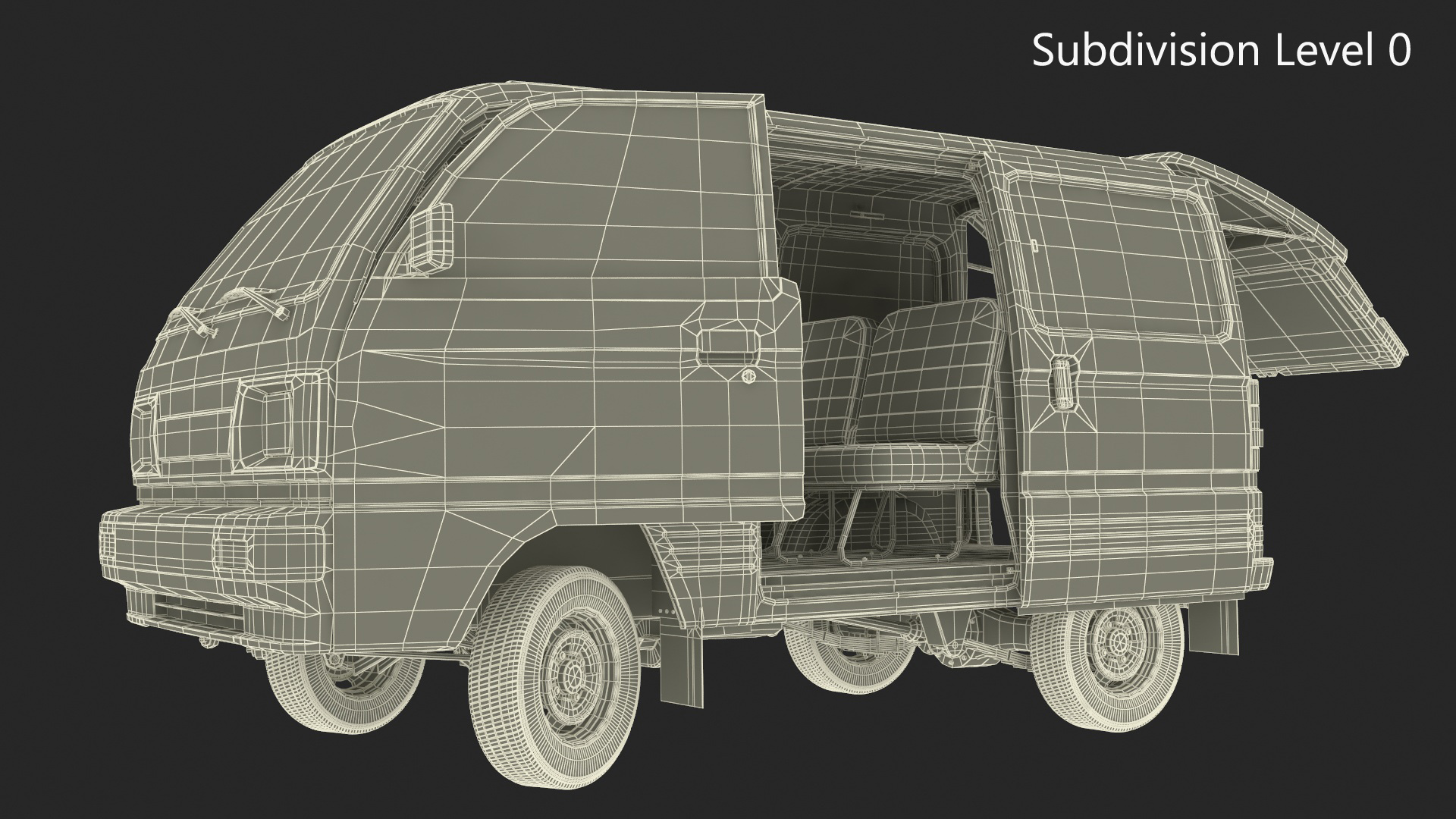 3D model Suzuki Super Carry Van White Rigged