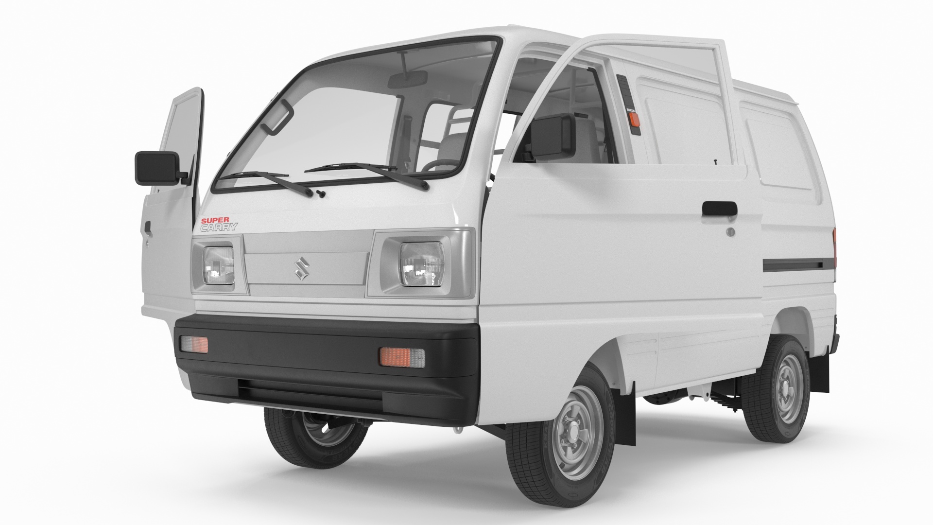 3D model Suzuki Super Carry Van White Rigged
