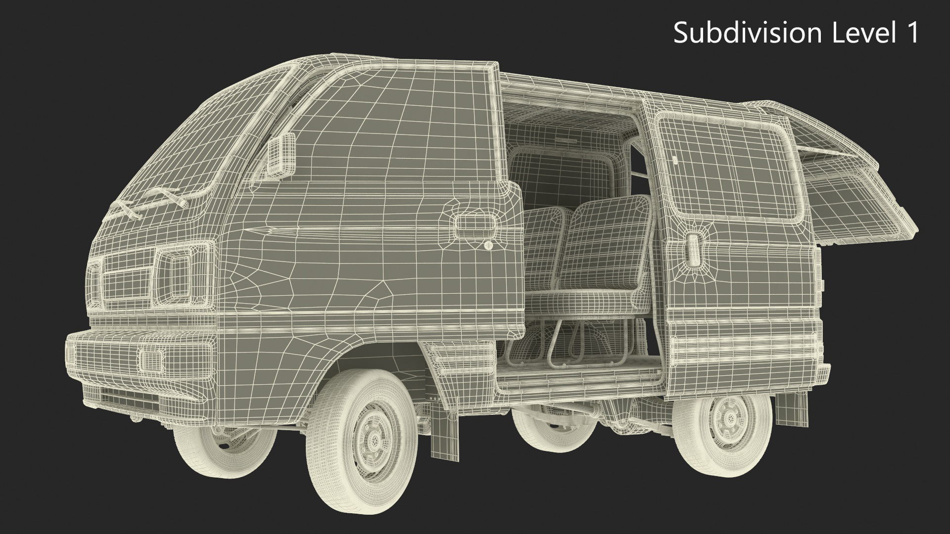 3D model Suzuki Super Carry Van White Rigged