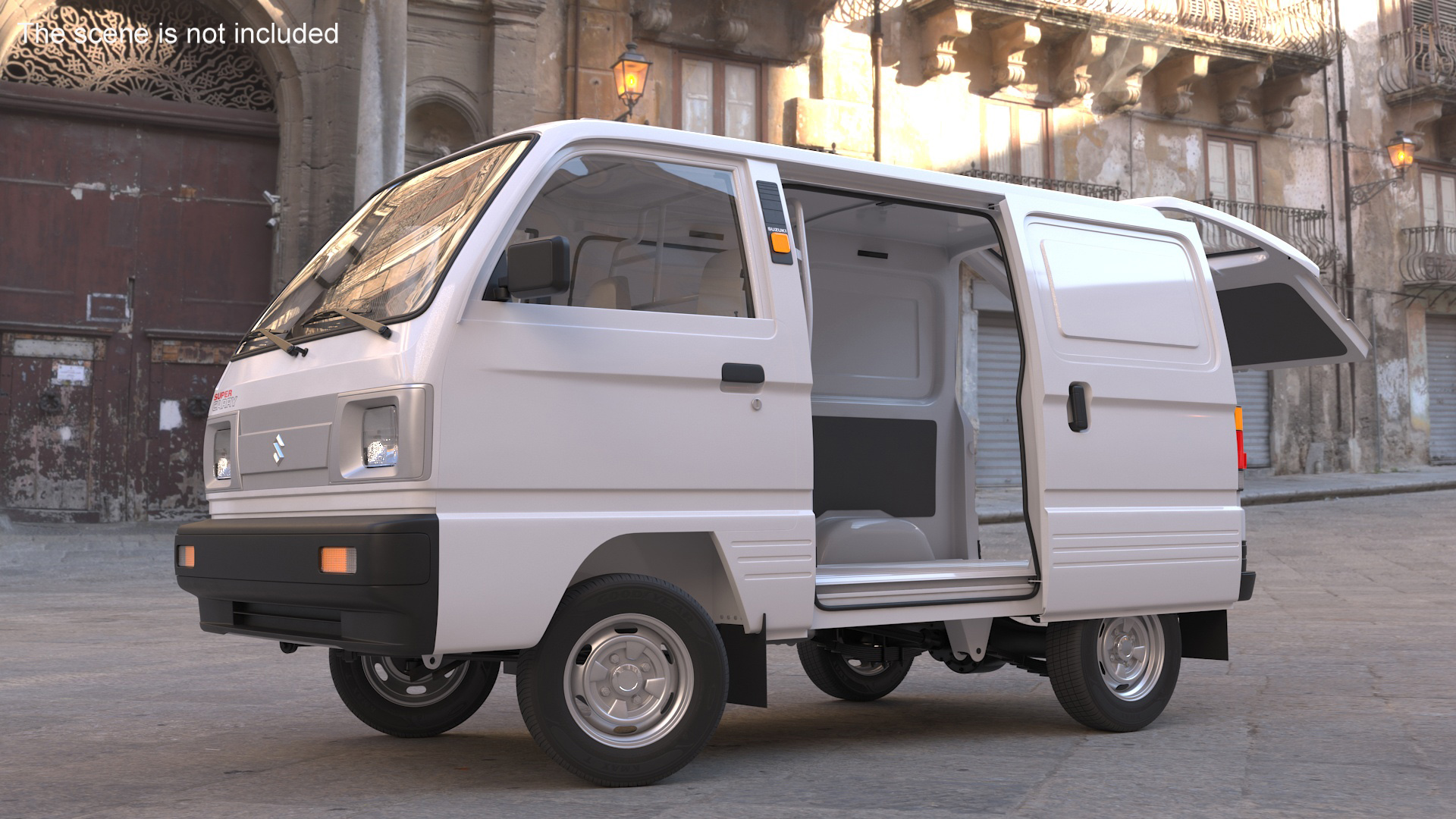 3D model Suzuki Super Carry Van White Rigged
