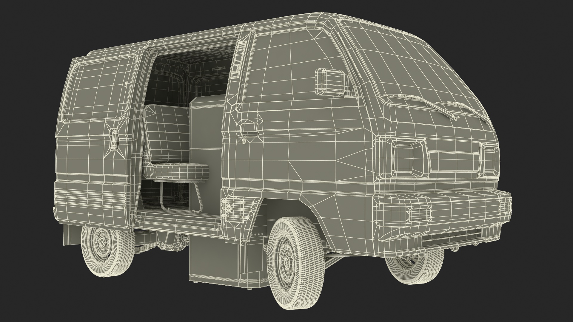3D model Suzuki Super Carry Van White Rigged