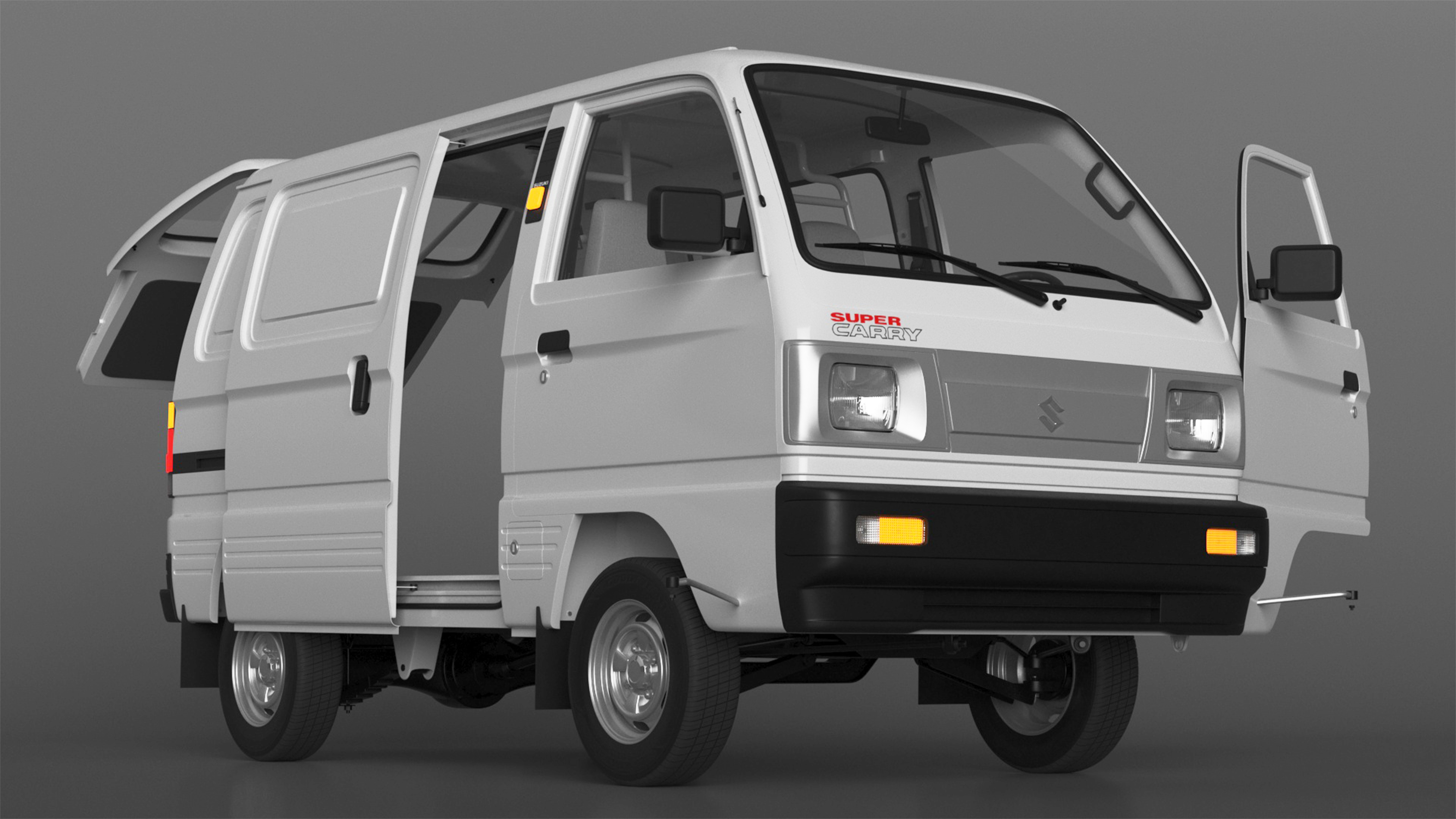 3D model Suzuki Super Carry Van White Rigged