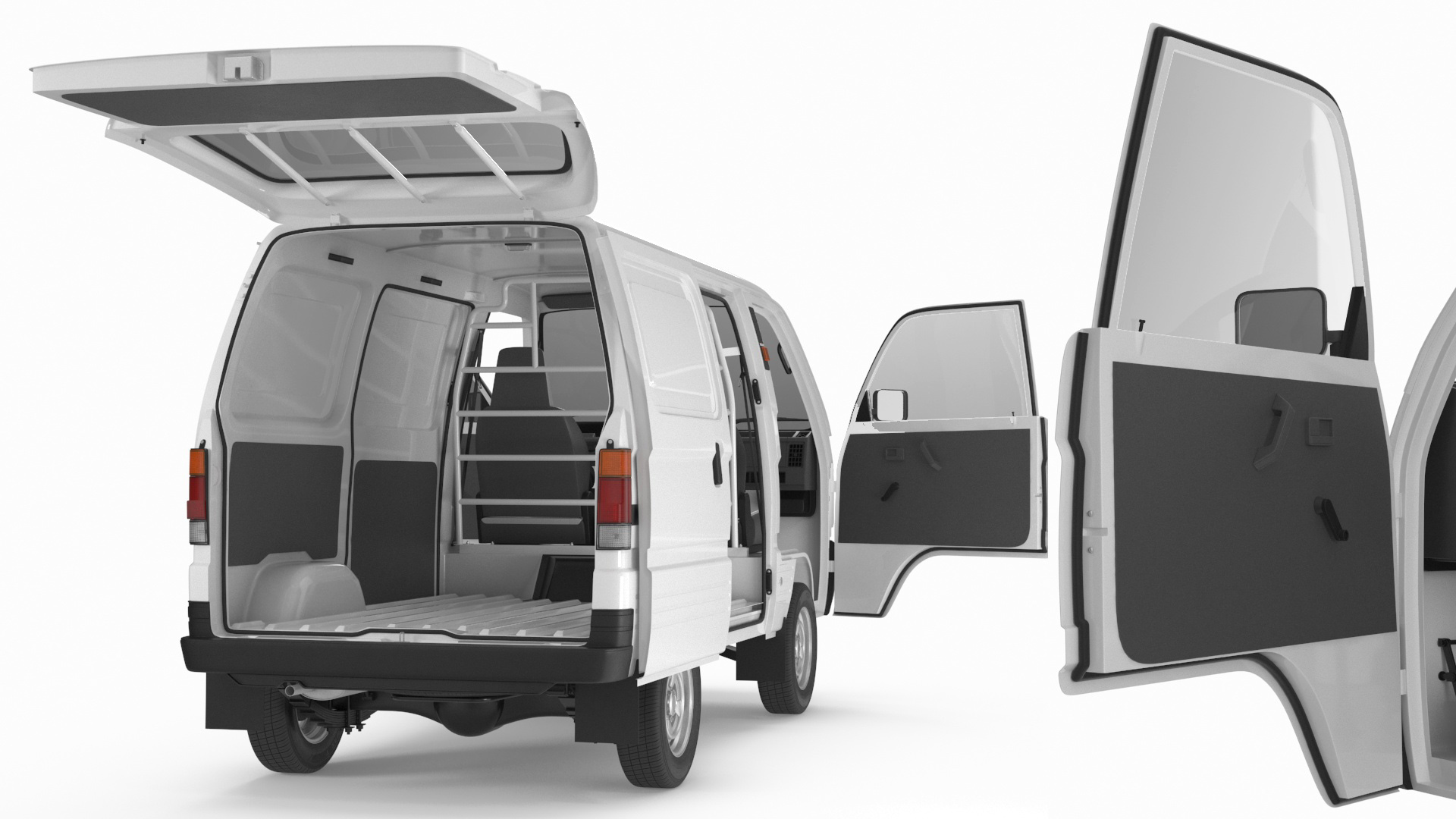 3D model Suzuki Super Carry Van White Rigged