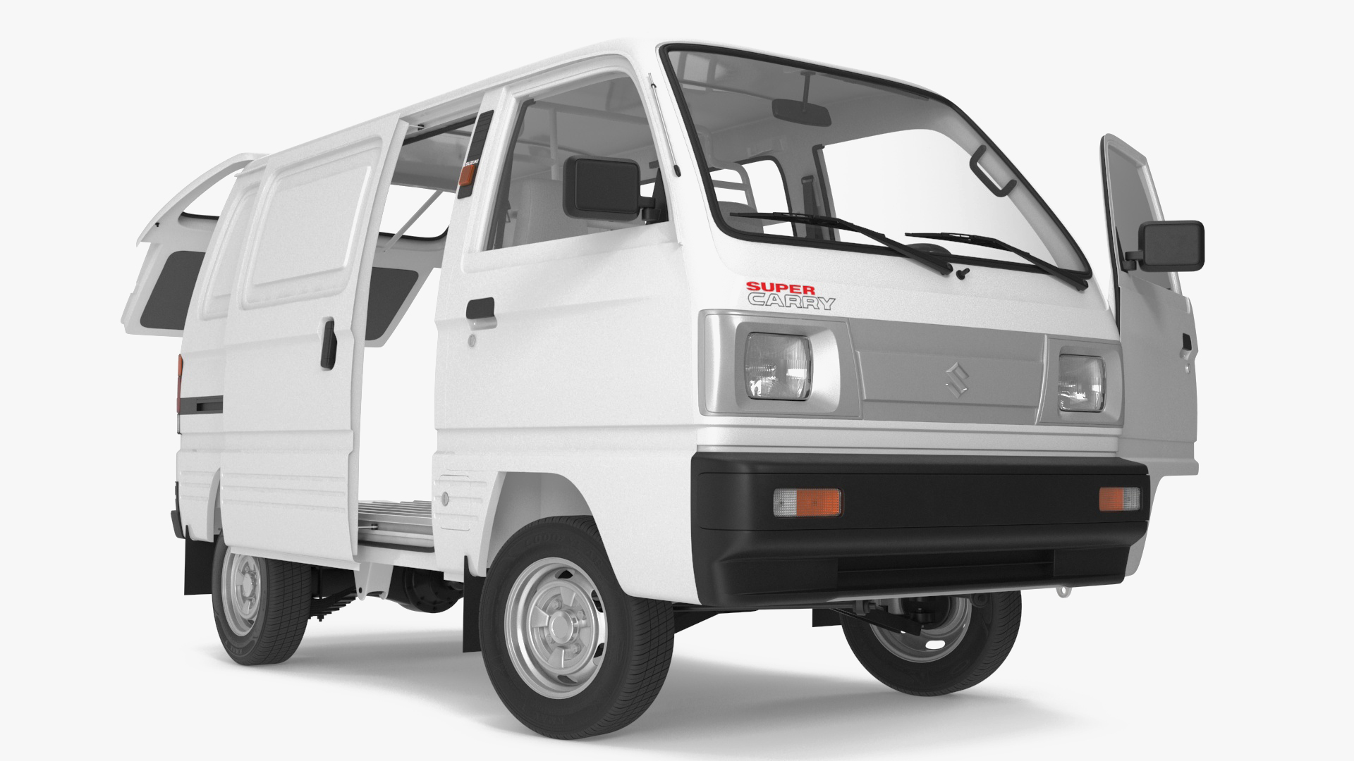 3D model Suzuki Super Carry Van White Rigged
