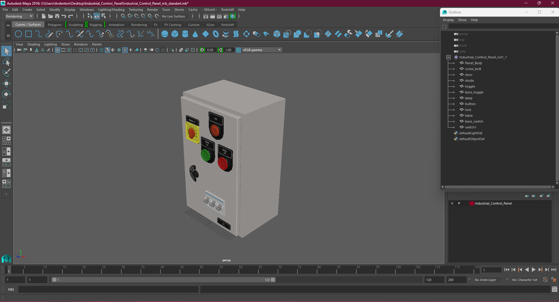 Industrial Control Panel 3D model