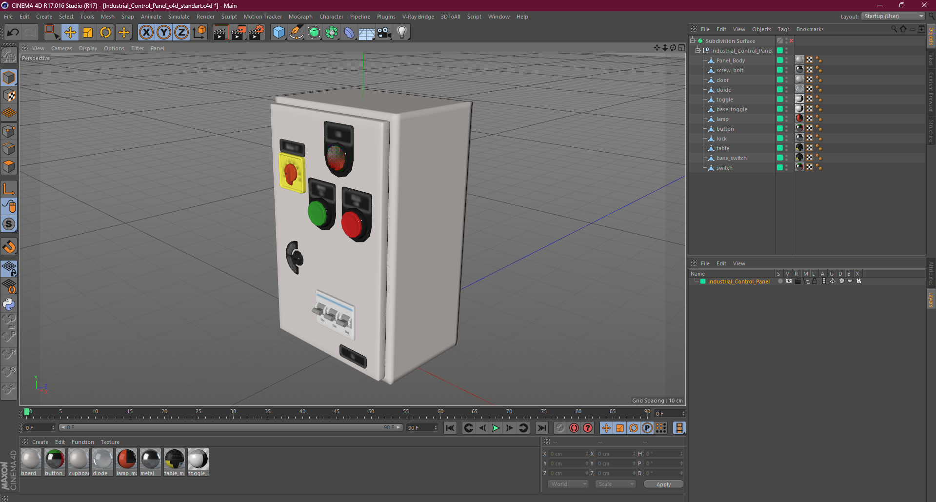 Industrial Control Panel 3D model