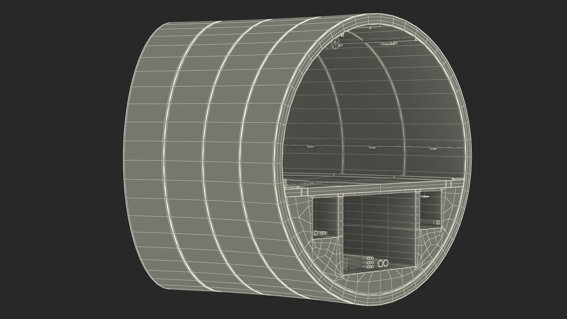Road Tunnel Structure Section Turn 3D model