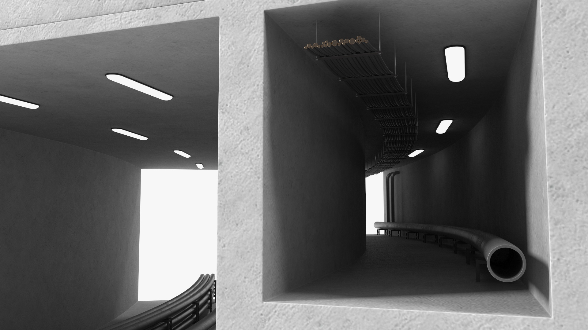 Road Tunnel Structure Section Turn 3D model