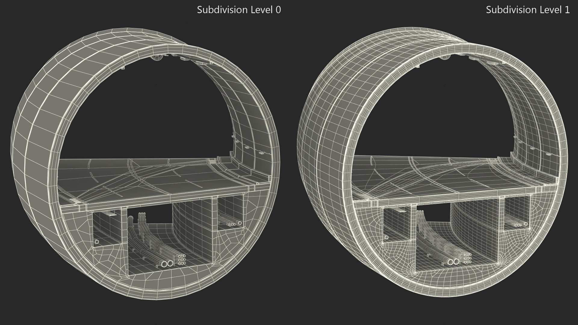 Road Tunnel Structure Section Turn 3D model