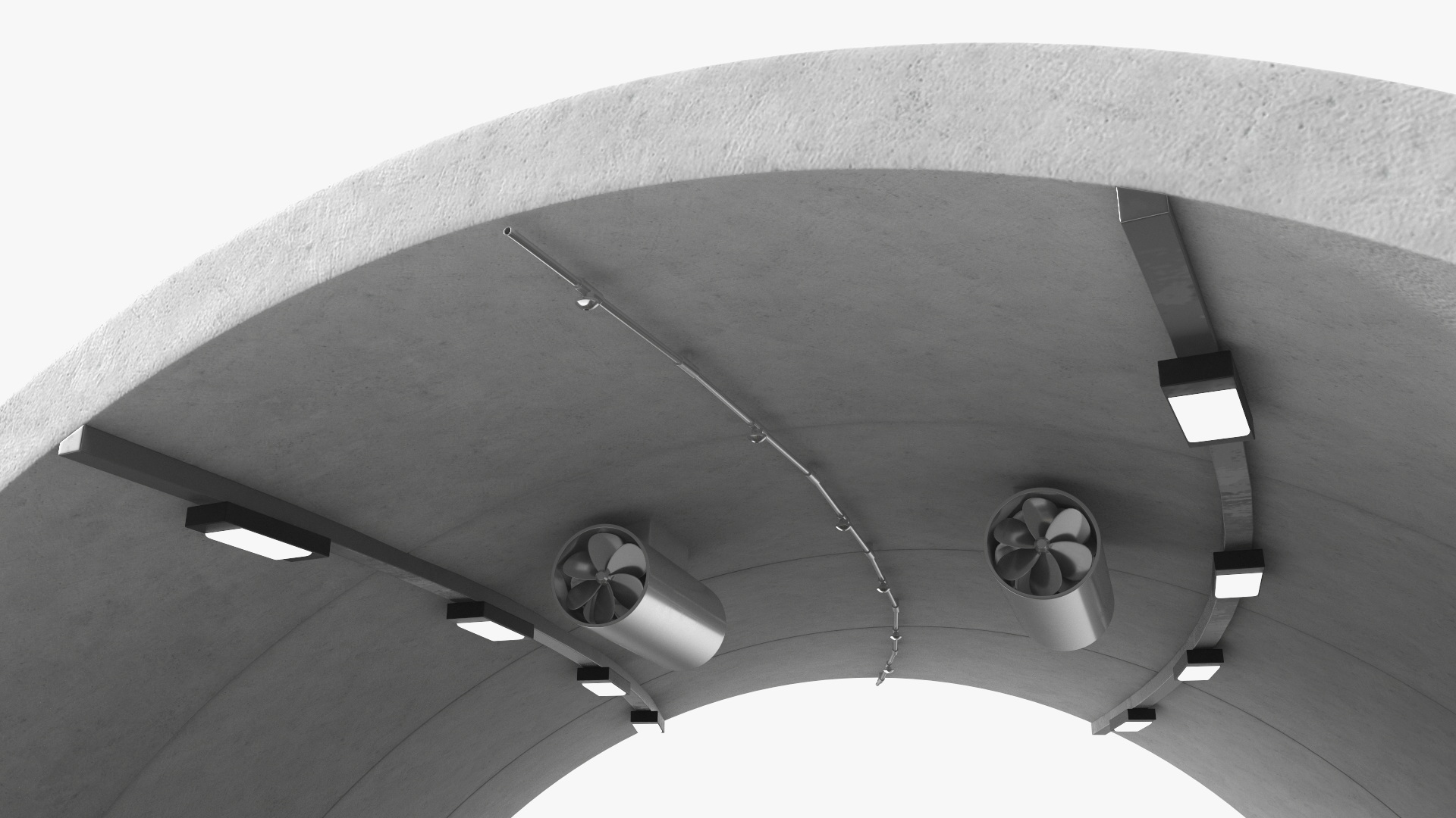 Road Tunnel Structure Section Turn 3D model