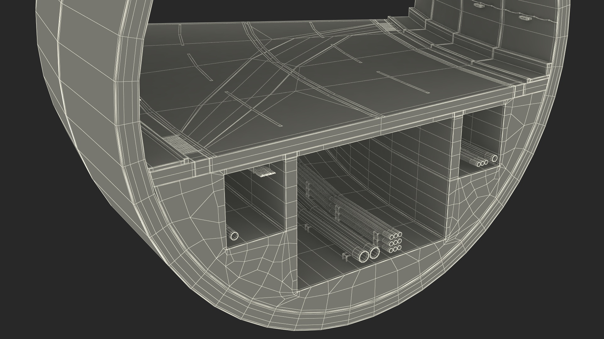 Road Tunnel Structure Section Turn 3D model
