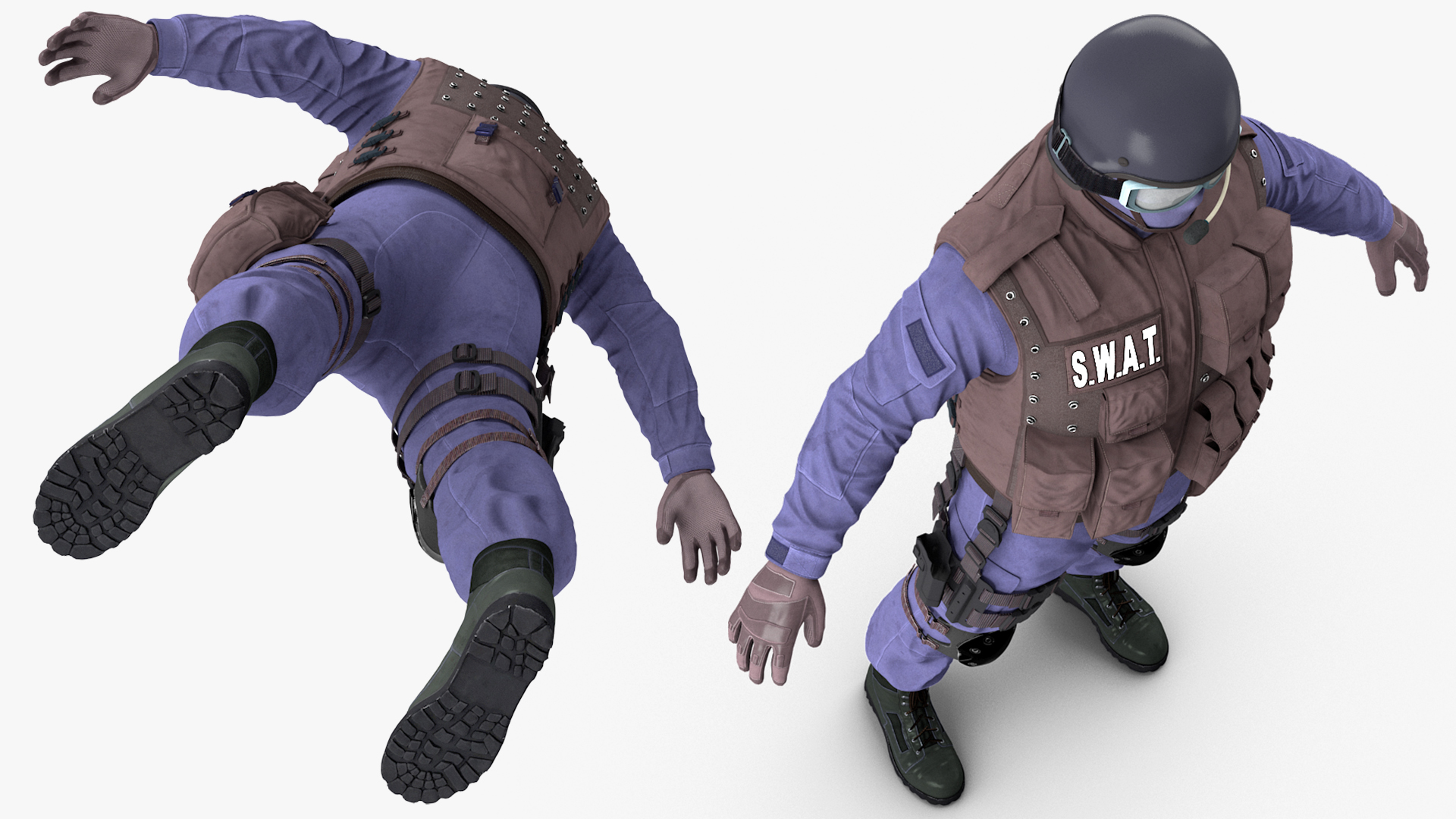 3D Swat Officer Rigged for Cinema 4D model