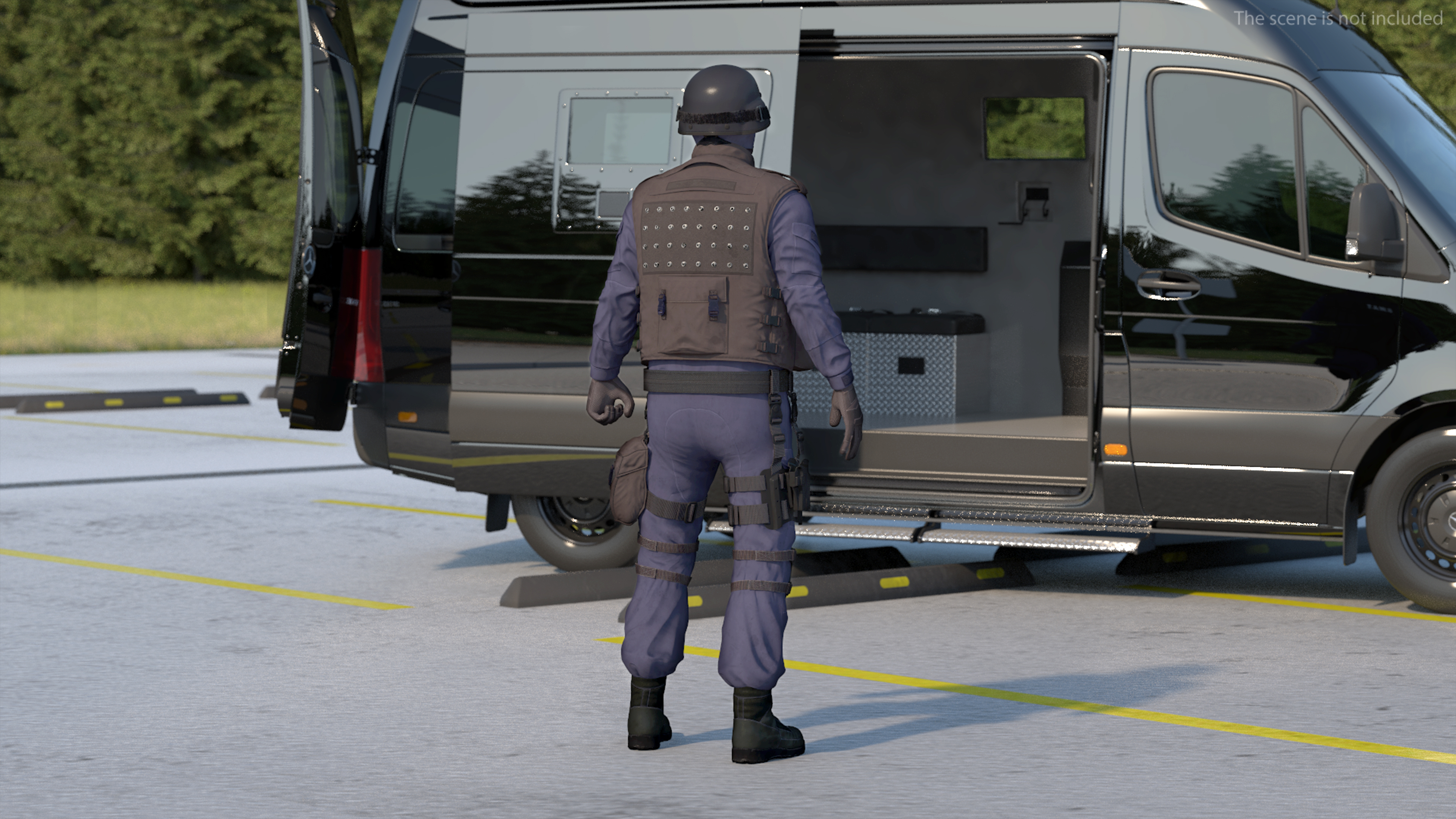3D Swat Officer Rigged for Cinema 4D model