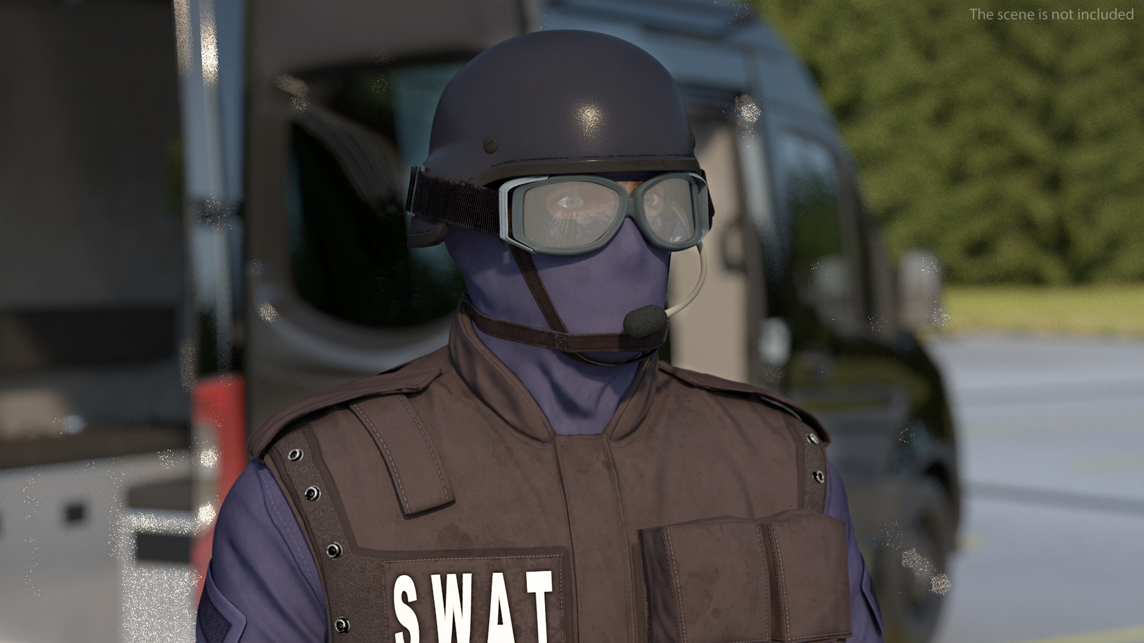 3D Swat Officer Rigged for Cinema 4D model