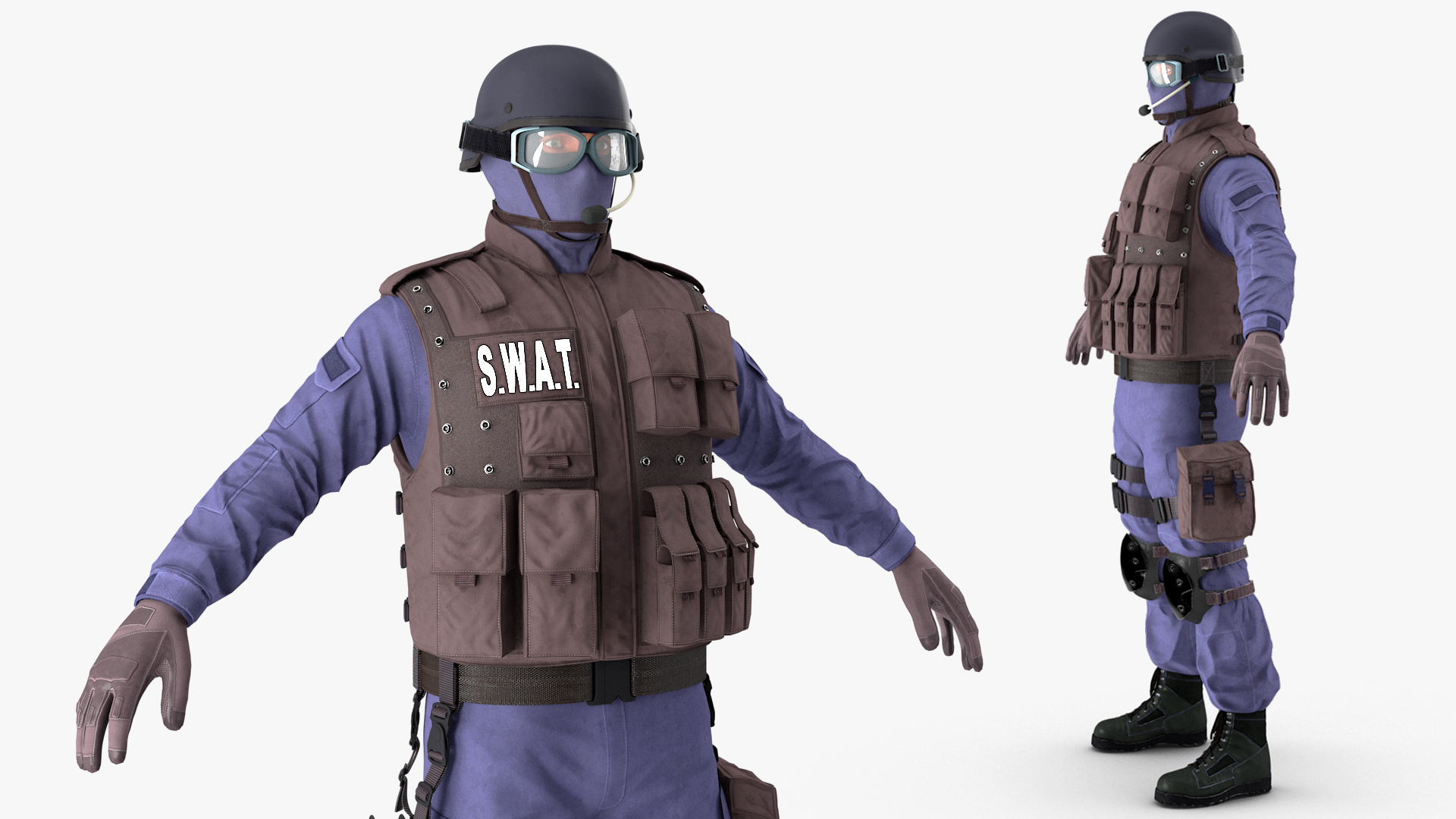 3D Swat Officer Rigged for Cinema 4D model