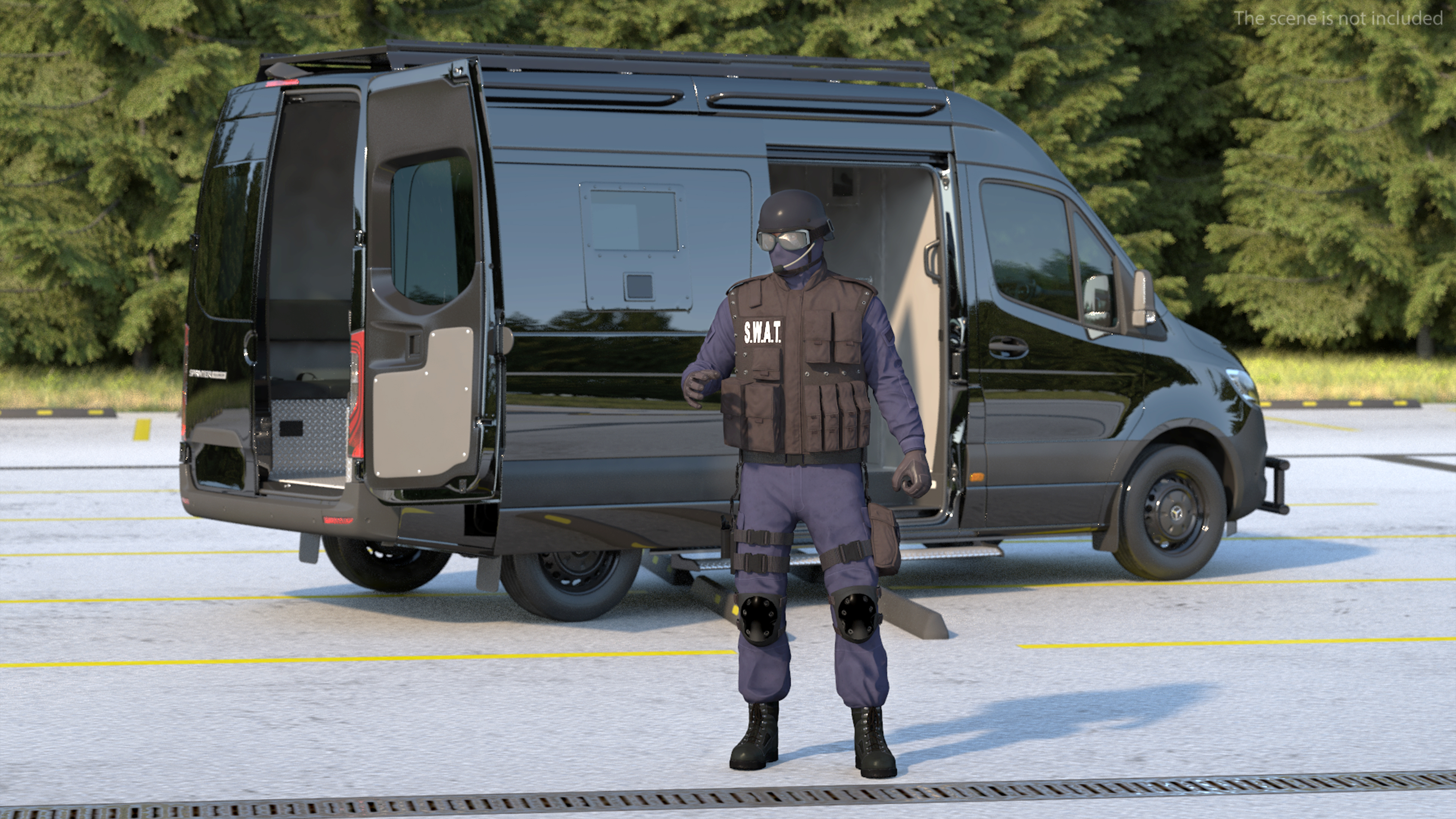 3D Swat Officer Rigged for Cinema 4D model