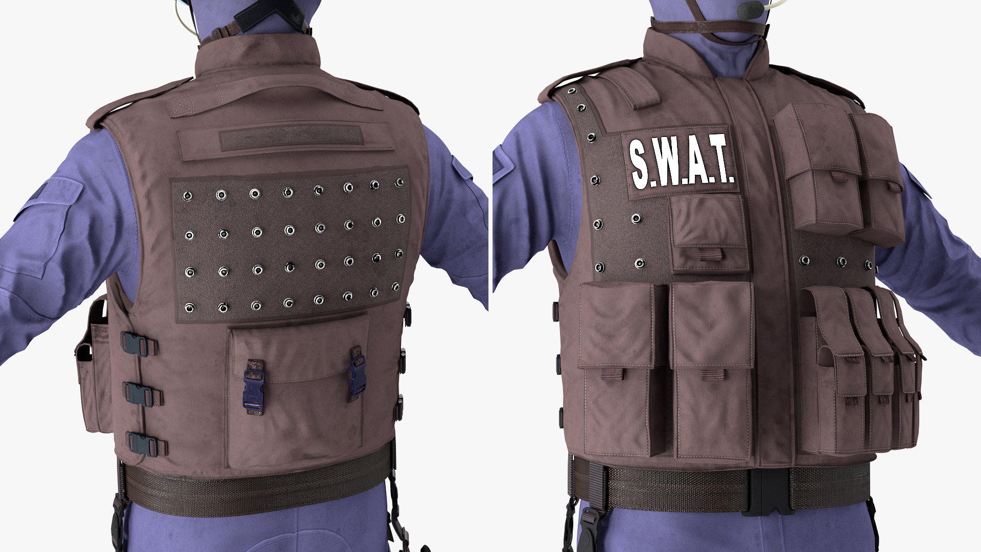 3D Swat Officer Rigged for Cinema 4D model