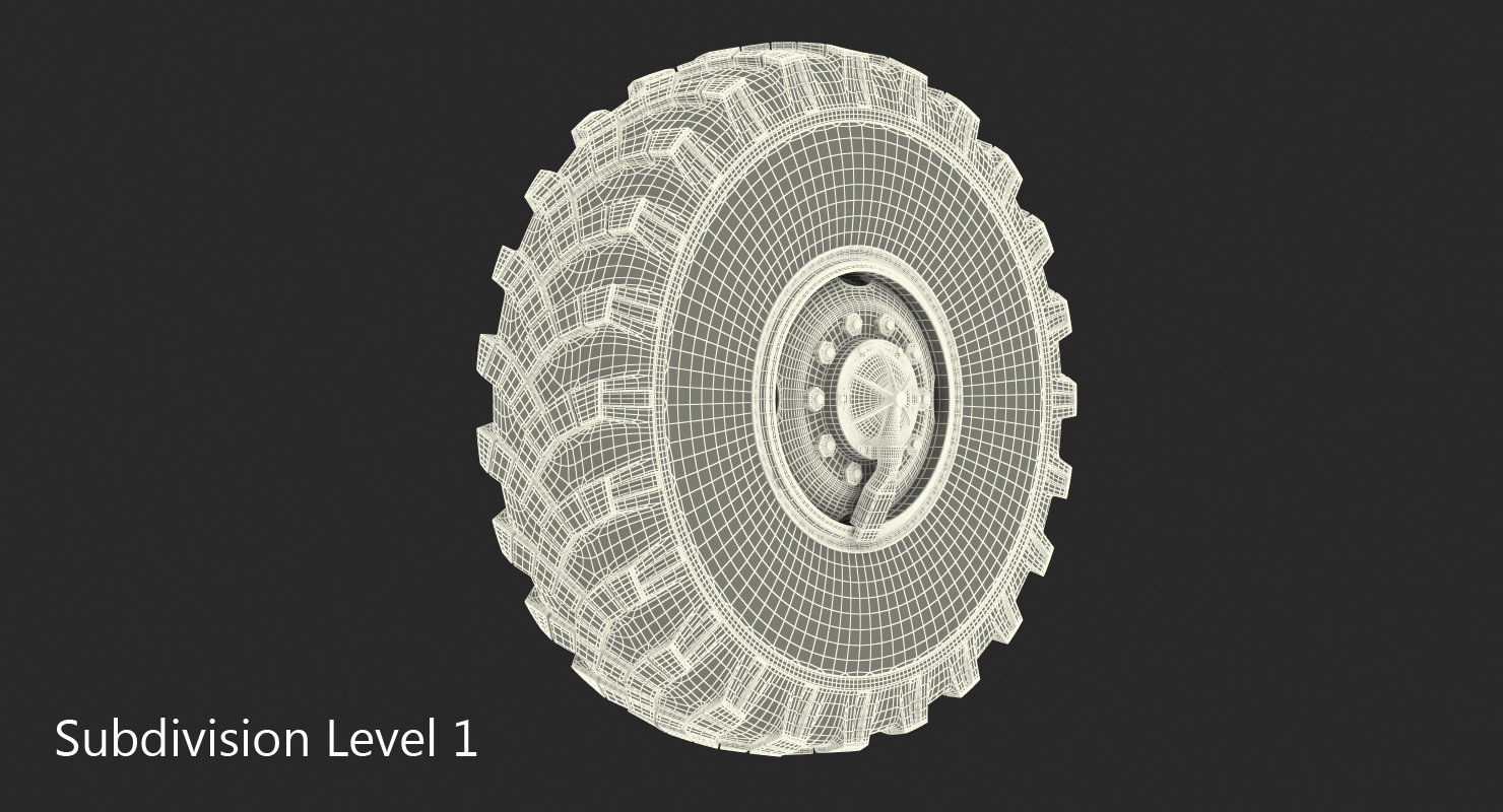 3D model Military Truck Wheel