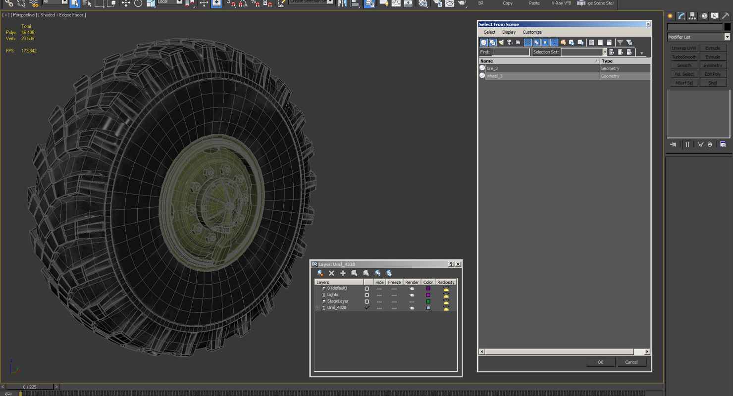 3D model Military Truck Wheel