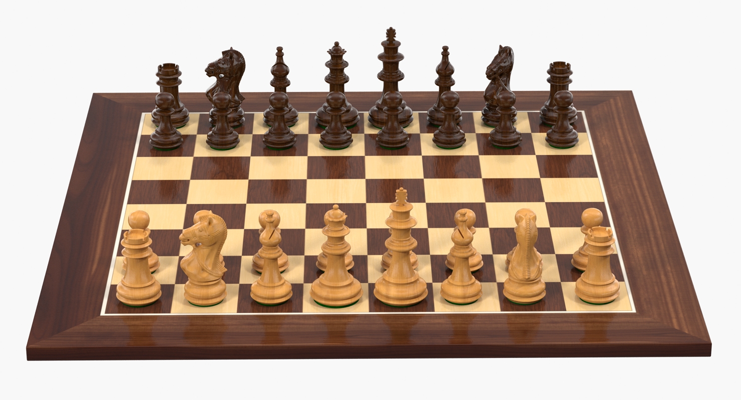 3D Wooden Chess Set