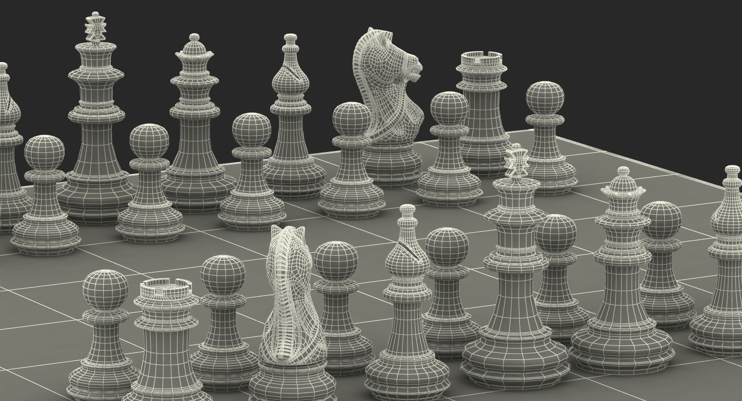 3D Wooden Chess Set