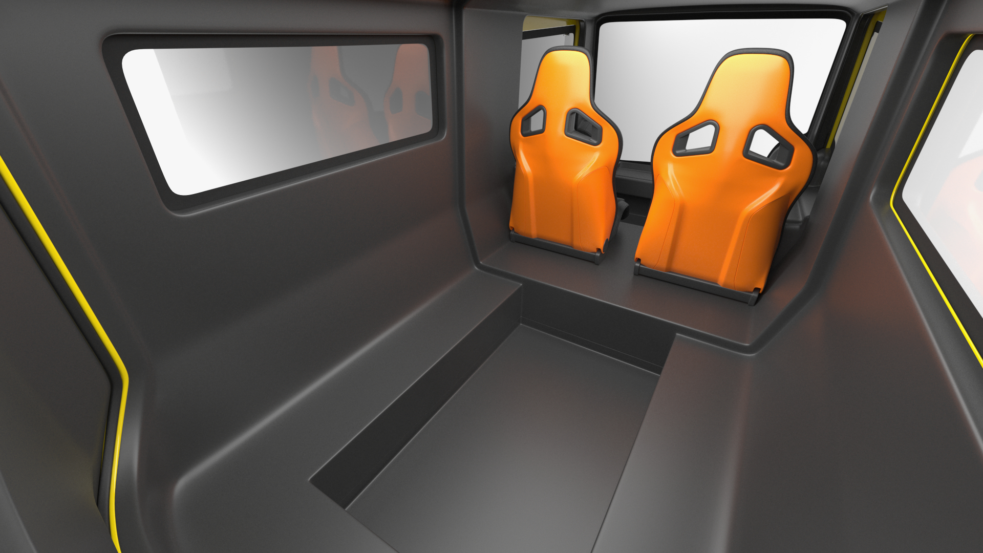 3D Yellow Polar Exploration Vehicle Simple Interior model
