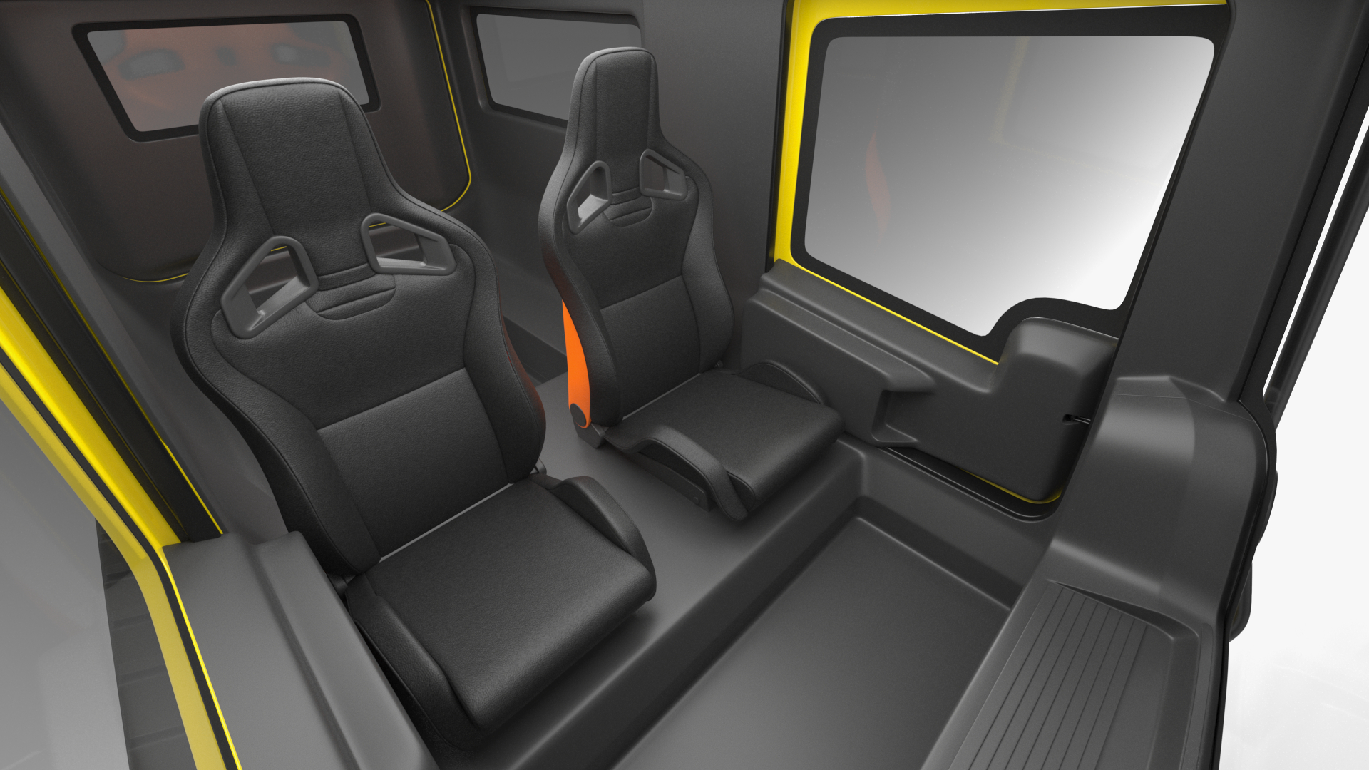 3D Yellow Polar Exploration Vehicle Simple Interior model