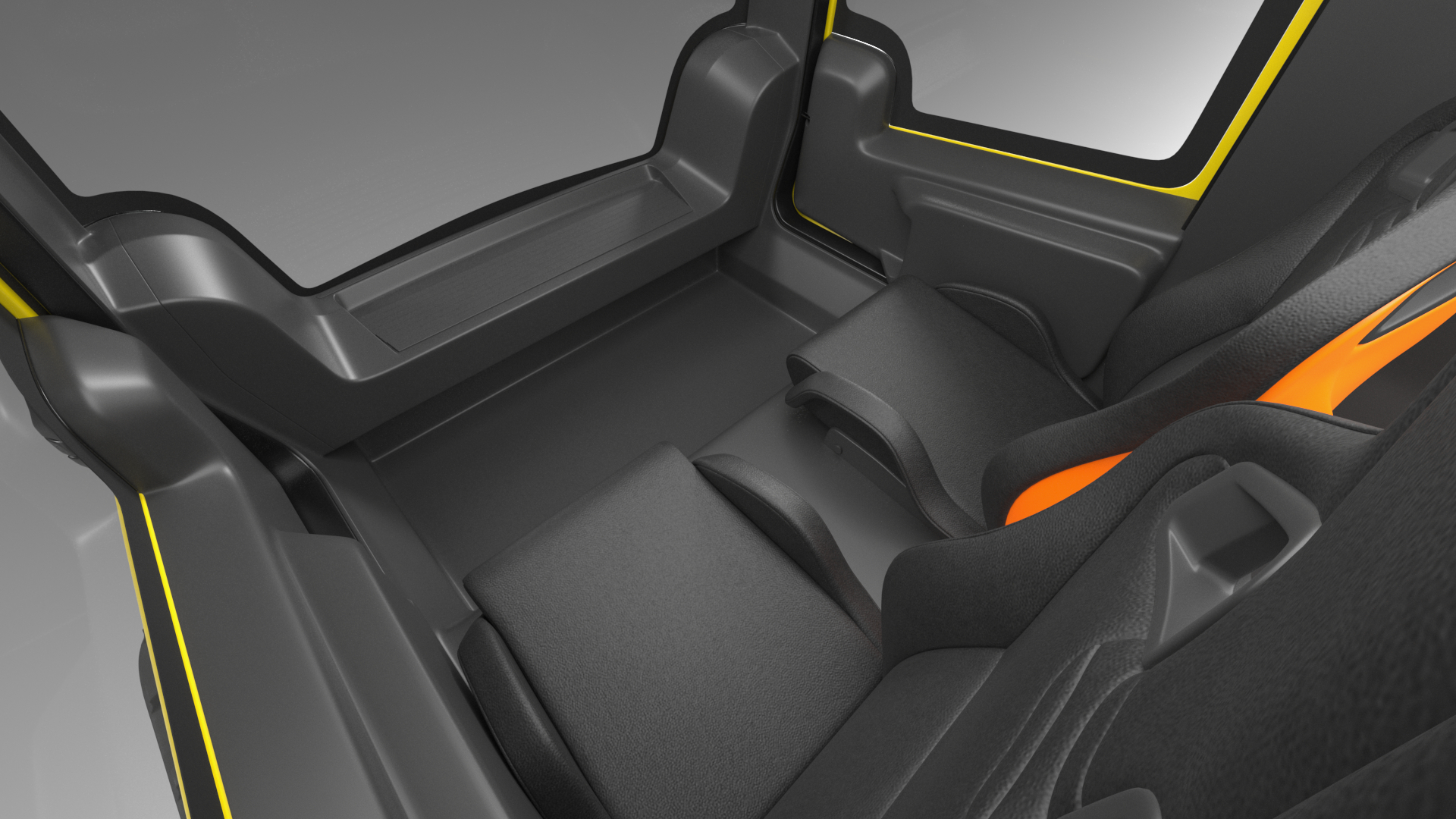 3D Yellow Polar Exploration Vehicle Simple Interior model