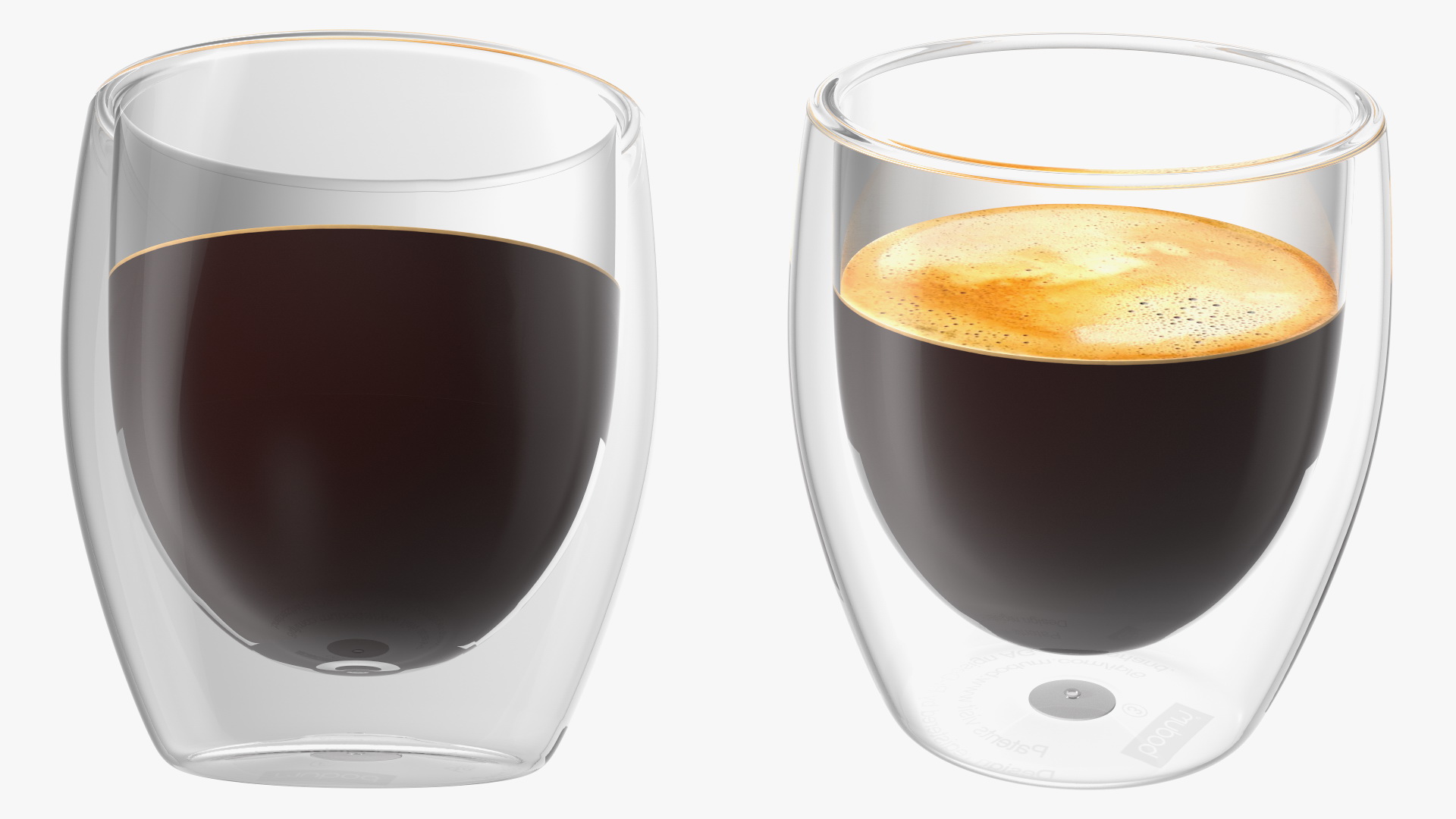 3D Coffee in Double Glass Cup