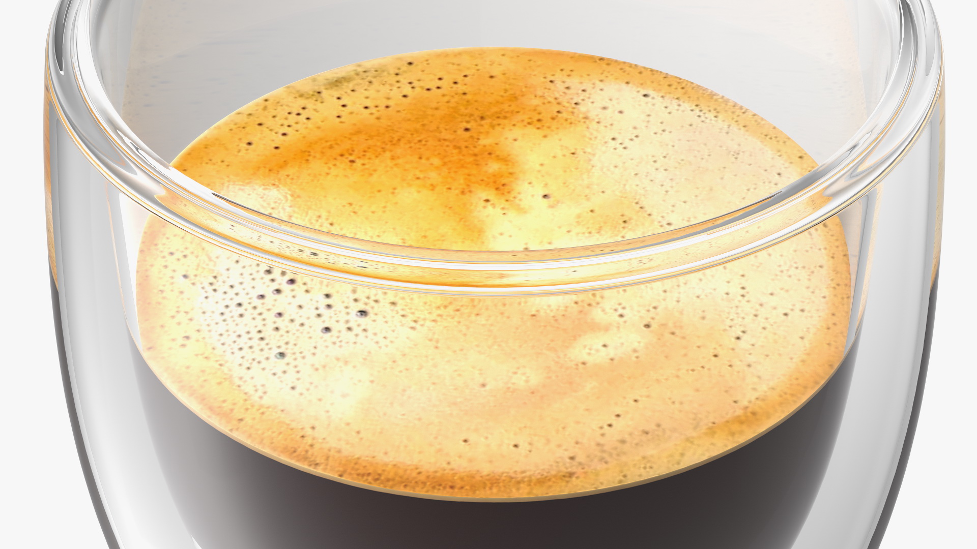 3D Coffee in Double Glass Cup