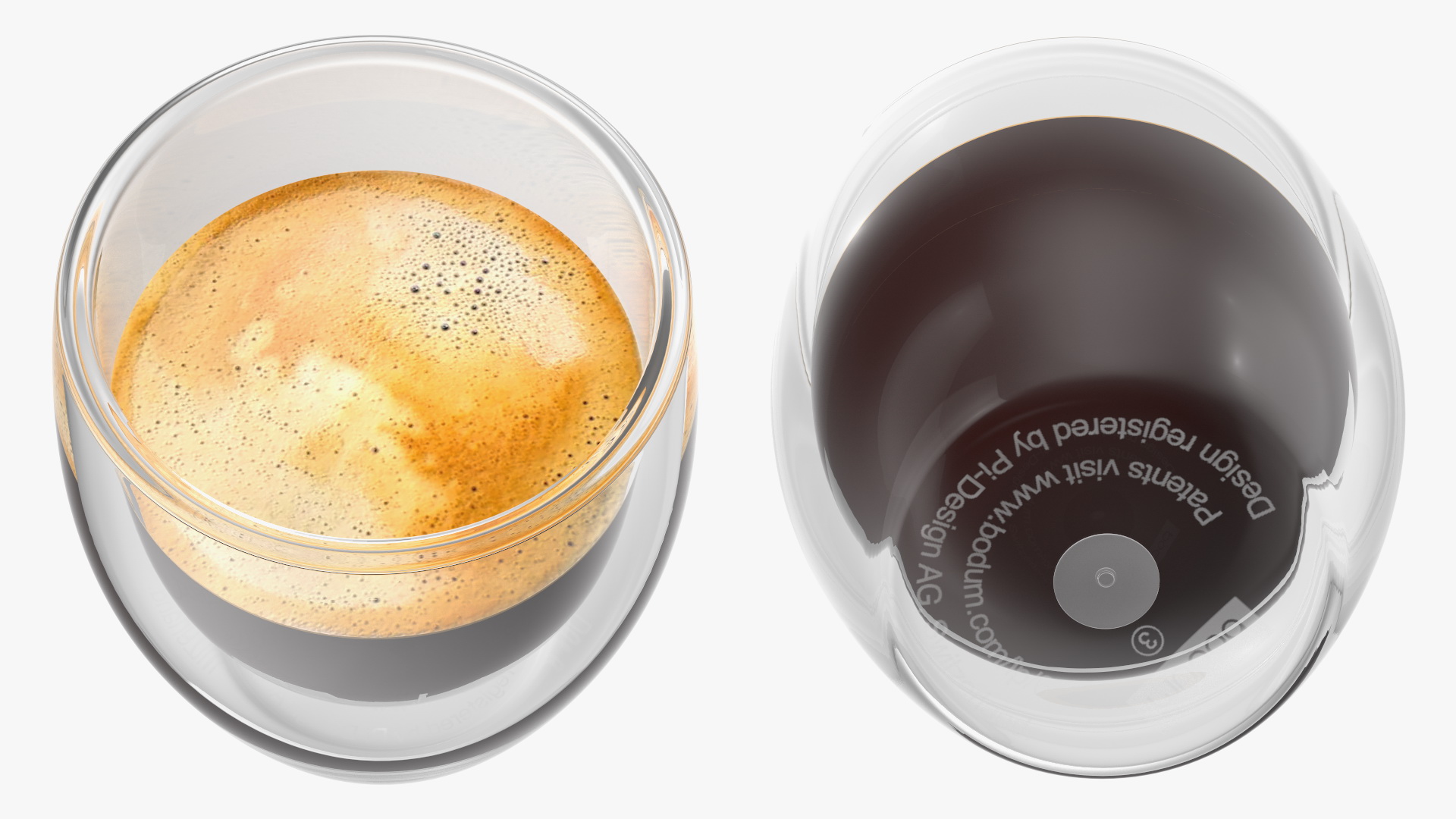 3D Coffee in Double Glass Cup