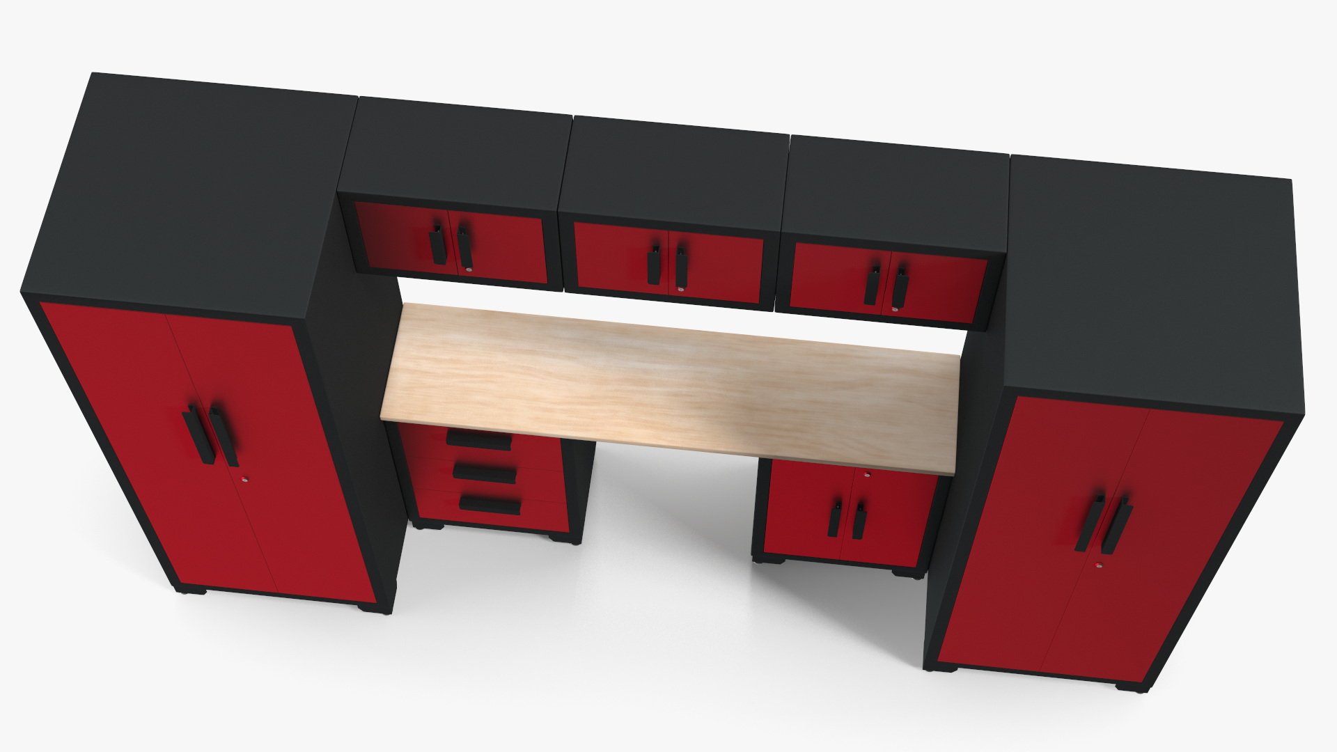 3D Garage Cabinet Red model