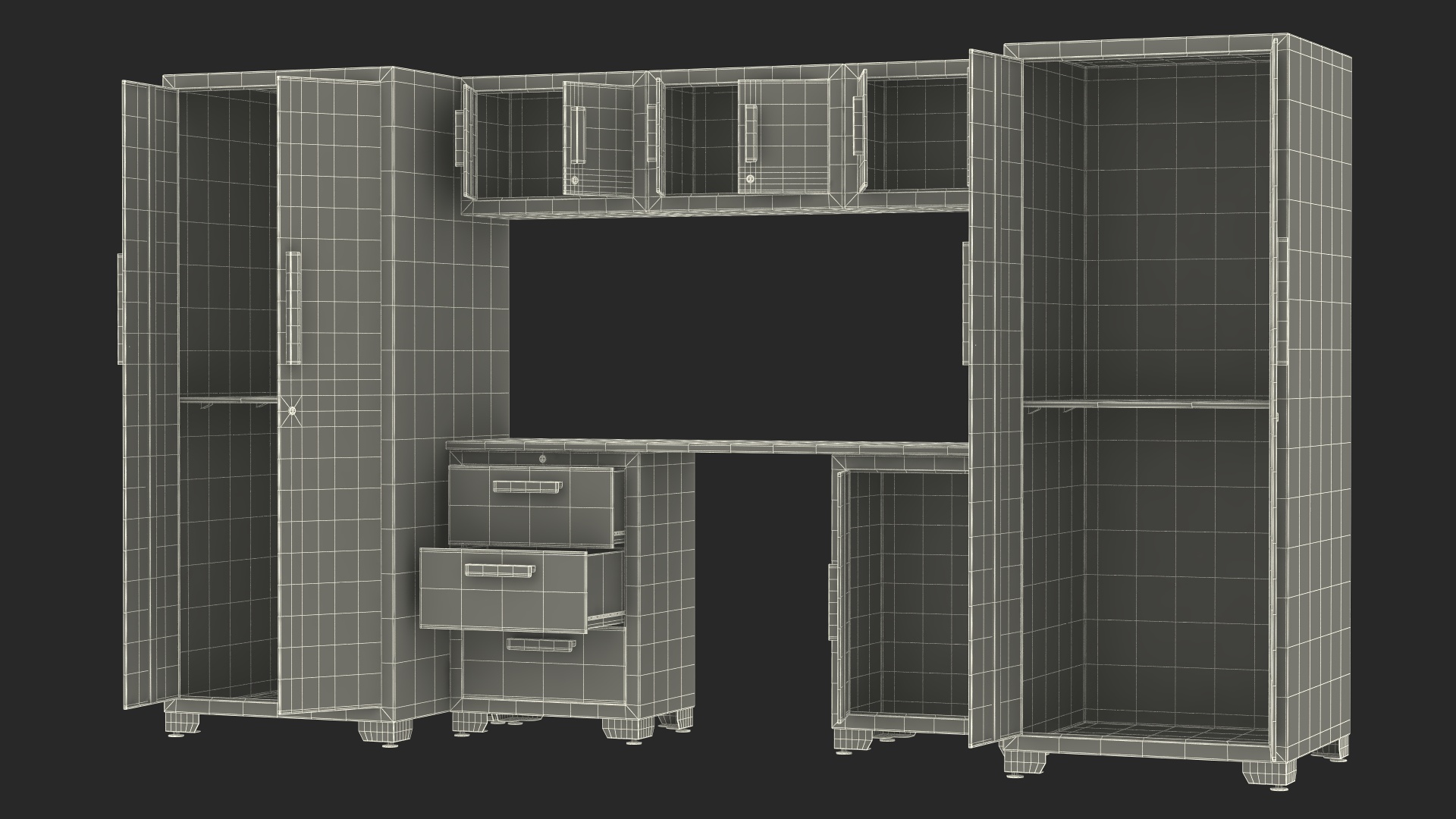 3D Garage Cabinet Red model