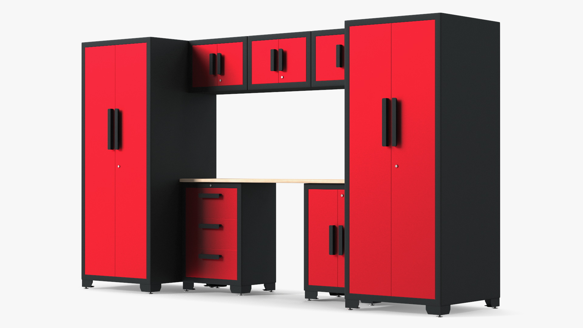 3D Garage Cabinet Red model