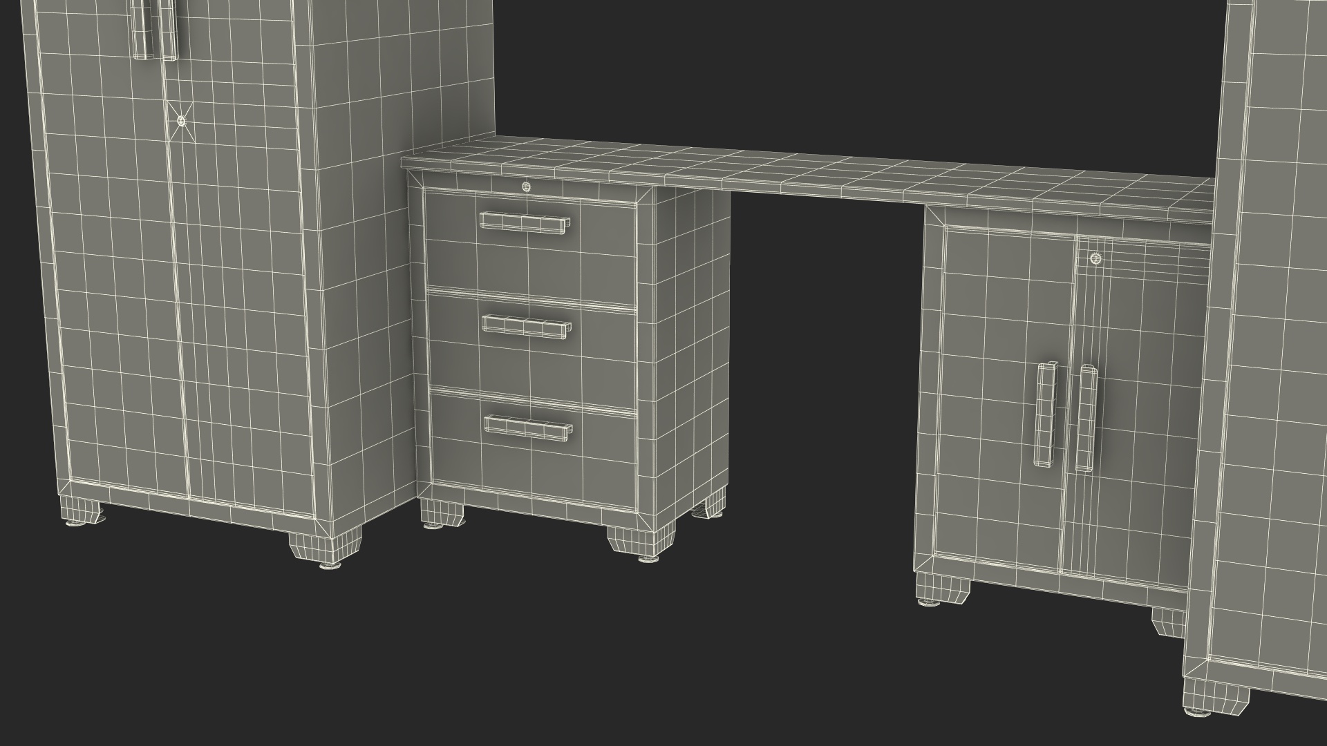 3D Garage Cabinet Red model