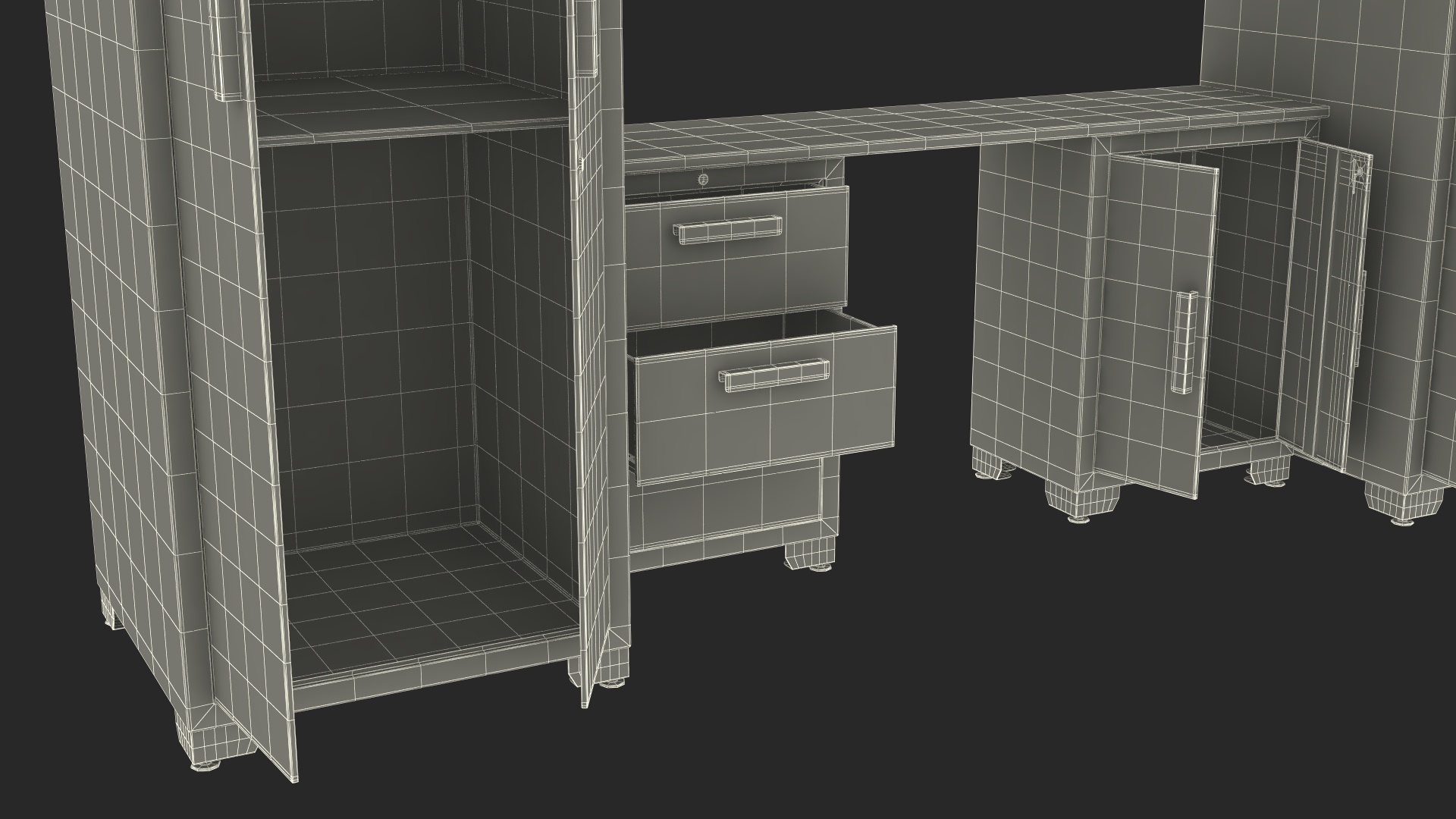 3D Garage Cabinet Red model