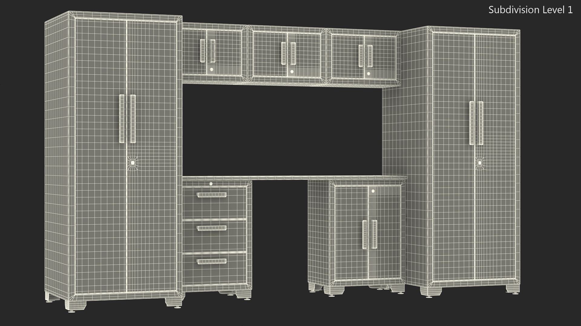 3D Garage Cabinet Red model